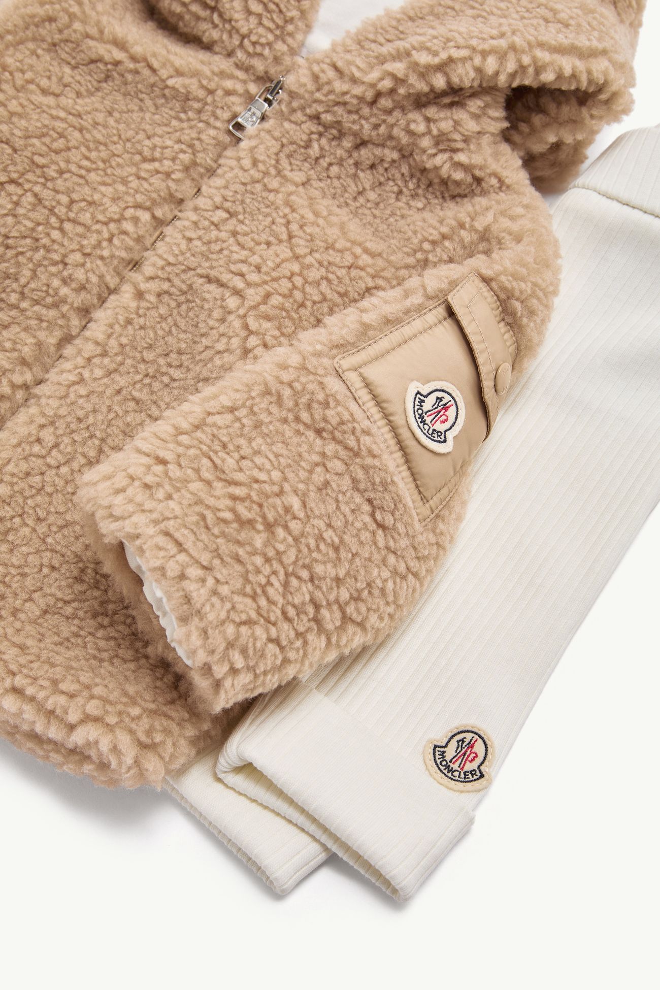 Ensemble en coton et teddy Mixte Beige & Blanc Moncler 3