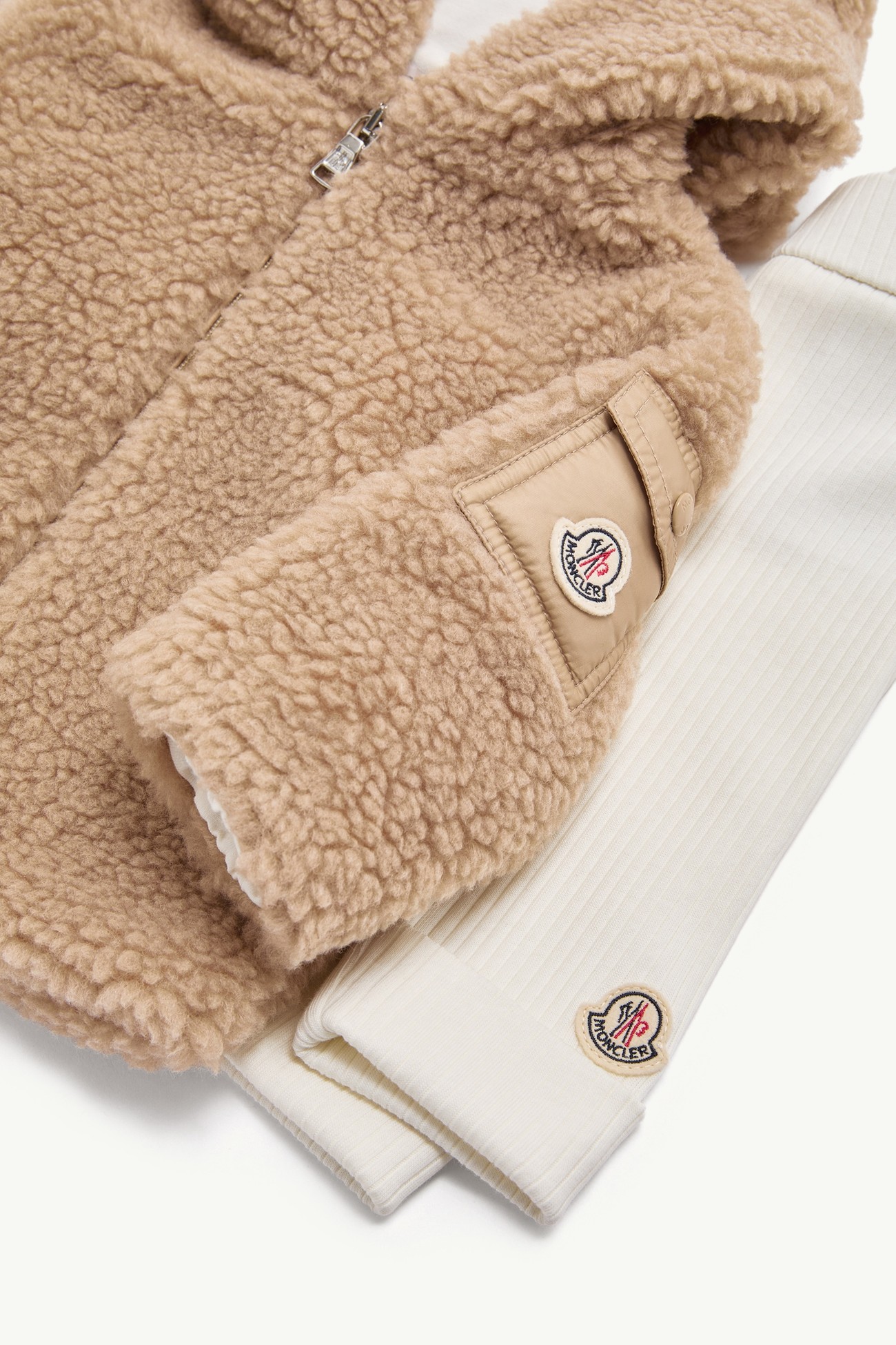 Teddy & Cotton Set Gender Neutral Beige & White Moncler 3
