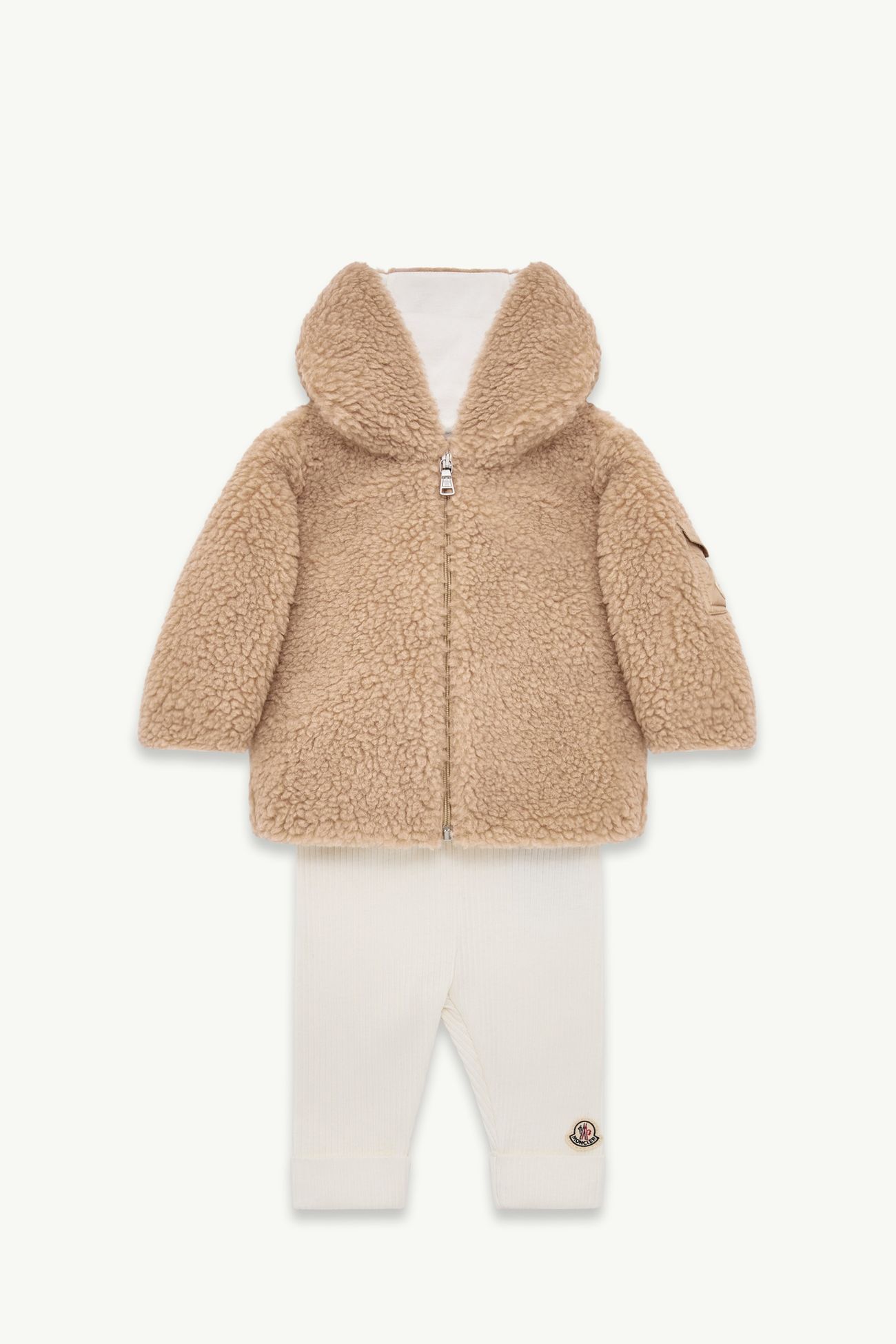 Ensemble en coton et teddy Mixte Beige & Blanc Moncler 0