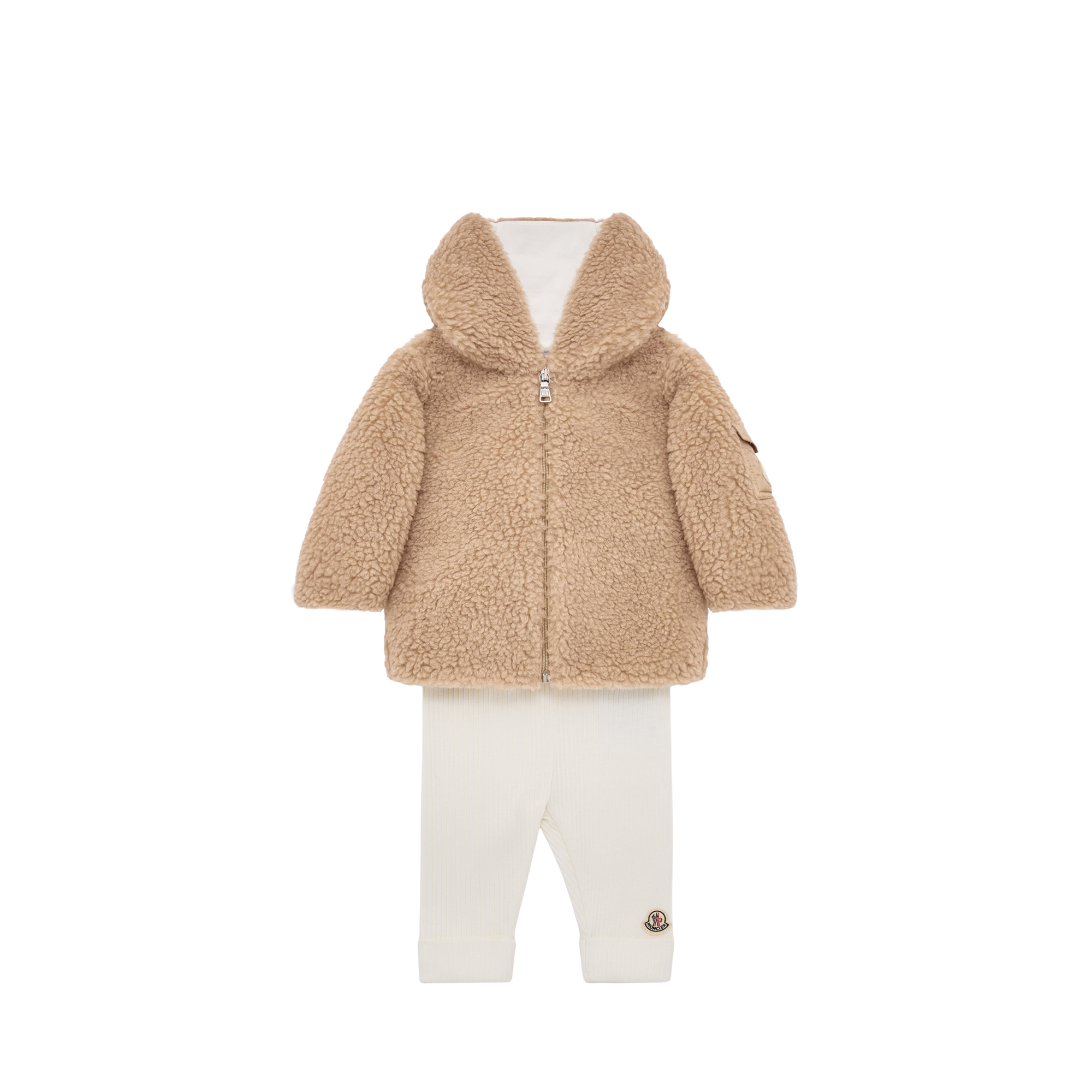 Moncler  Set Aus Baumwolle Und Teddystoff für Kinder in Beige in Größe: 9/12M