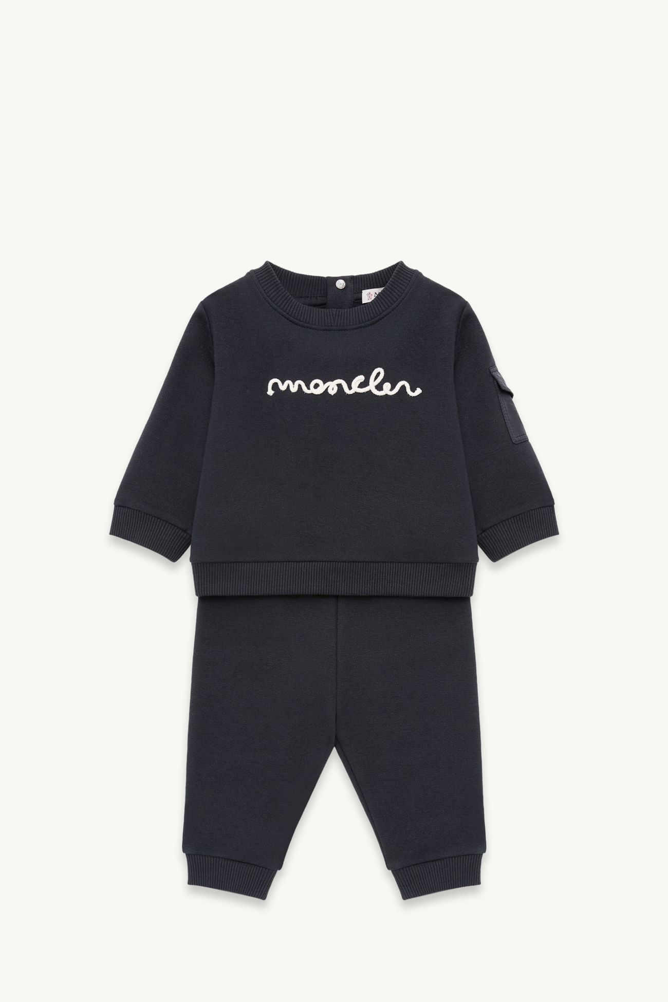 Ensemble en coton stretch à logo Mixte Bleu foncé Moncler 0