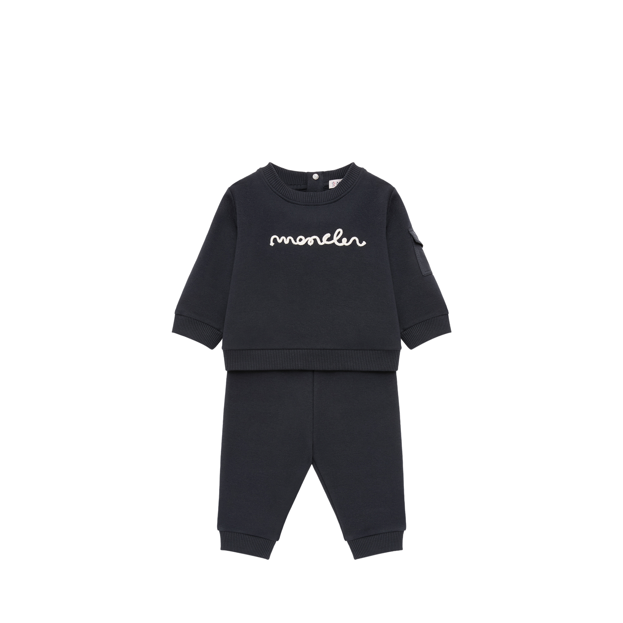 Moncler  Logo Stretch Cotton Set for Children in Blue, Size: 9/12M