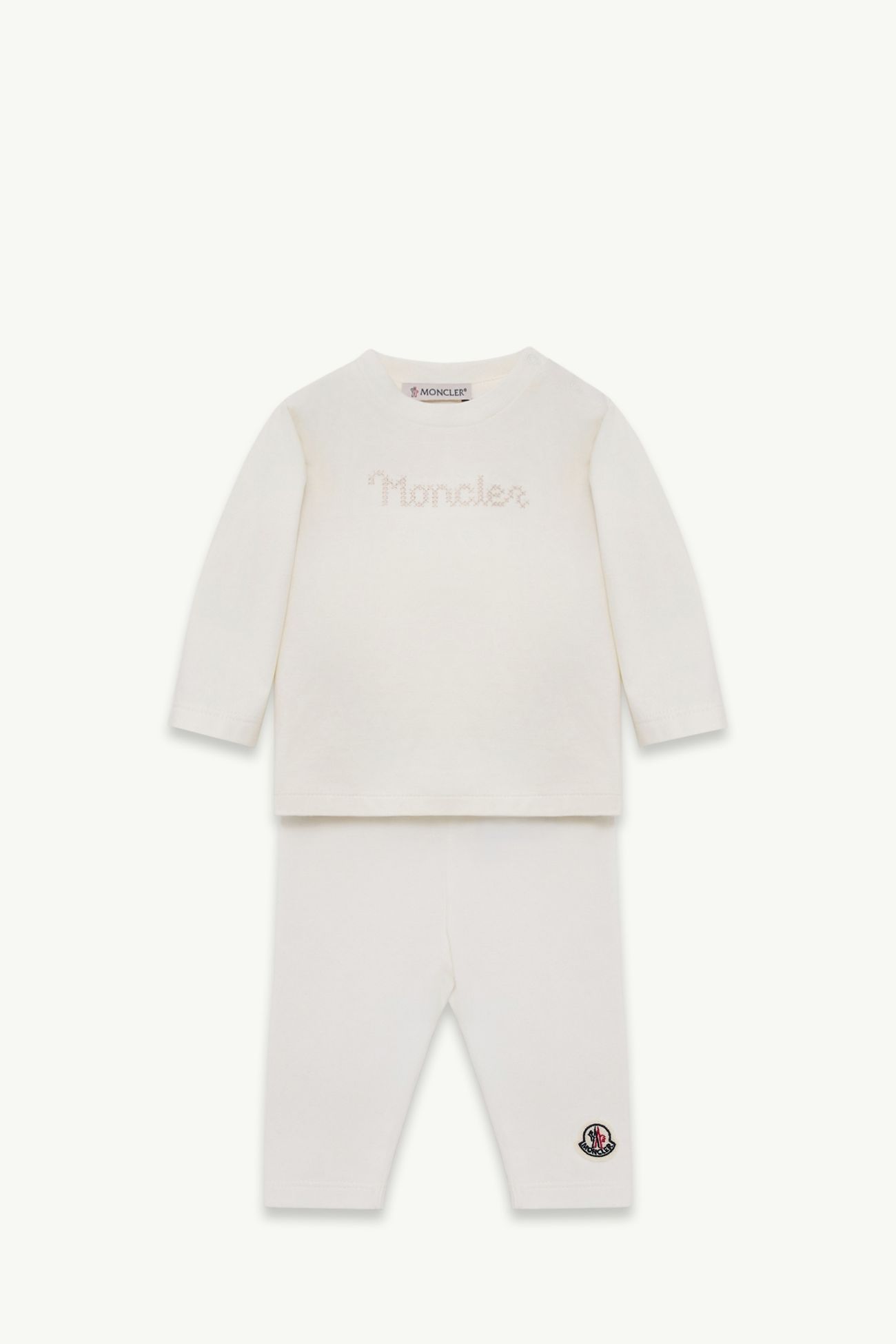婴儿弹性棉质套装 中性 象牙白 Moncler 0