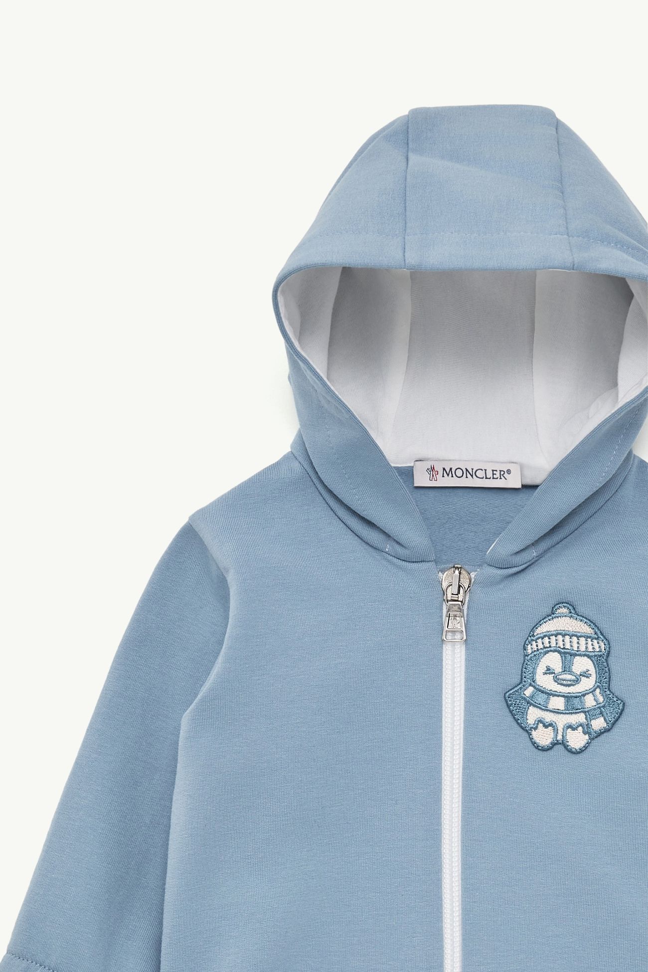 Stretch Cotton Blend Fleece Set Boy Blue & Gray Moncler 1