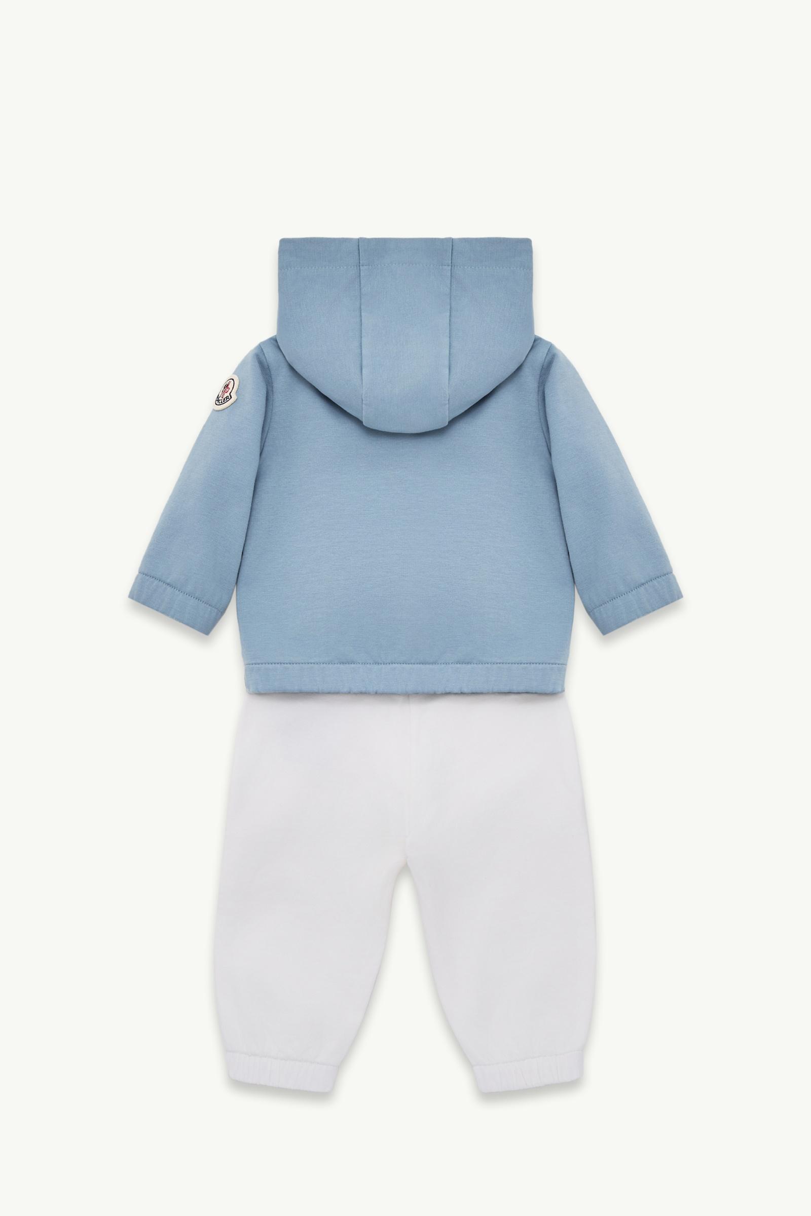 MONCLER ベビーセットアップ Blue & Gray Stretch Cotton Blend Fleece Set - Clothing for