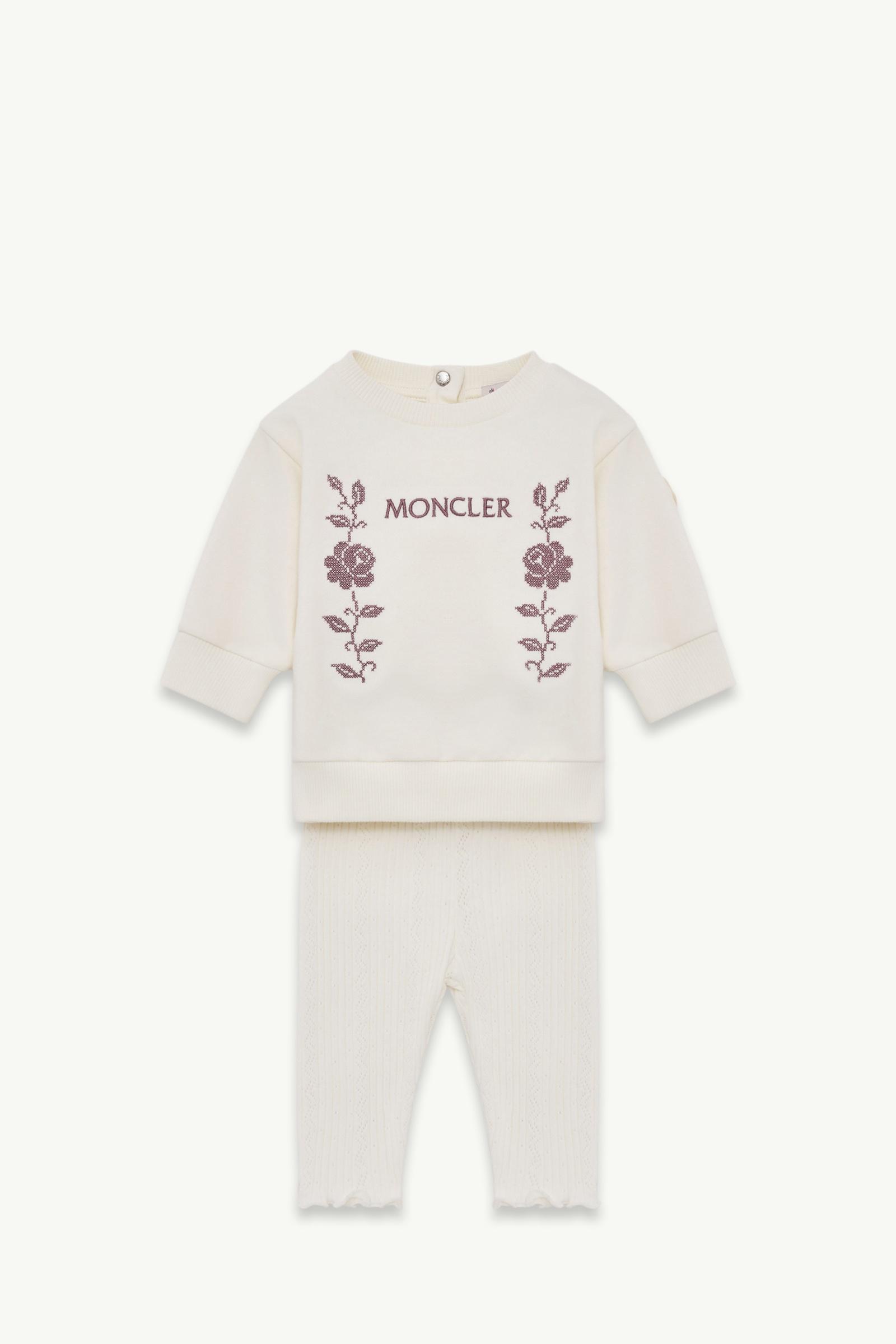 Ensemble en molleton de coton stretch à logo brodé Fille Blanc Moncler, 1 of 0