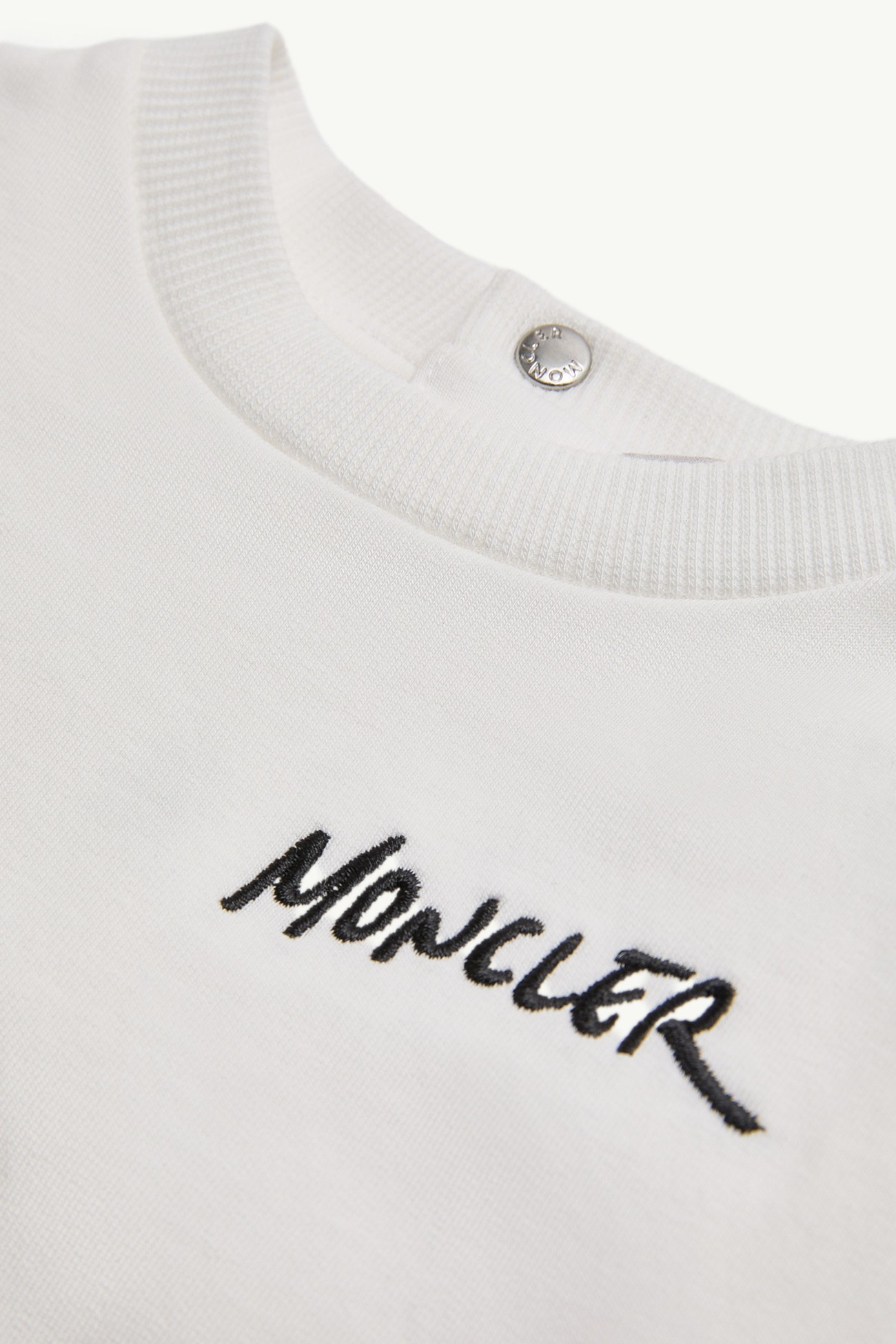 Logo Cotton Blend Sweatsuit Set Boy White & Black Moncler 3