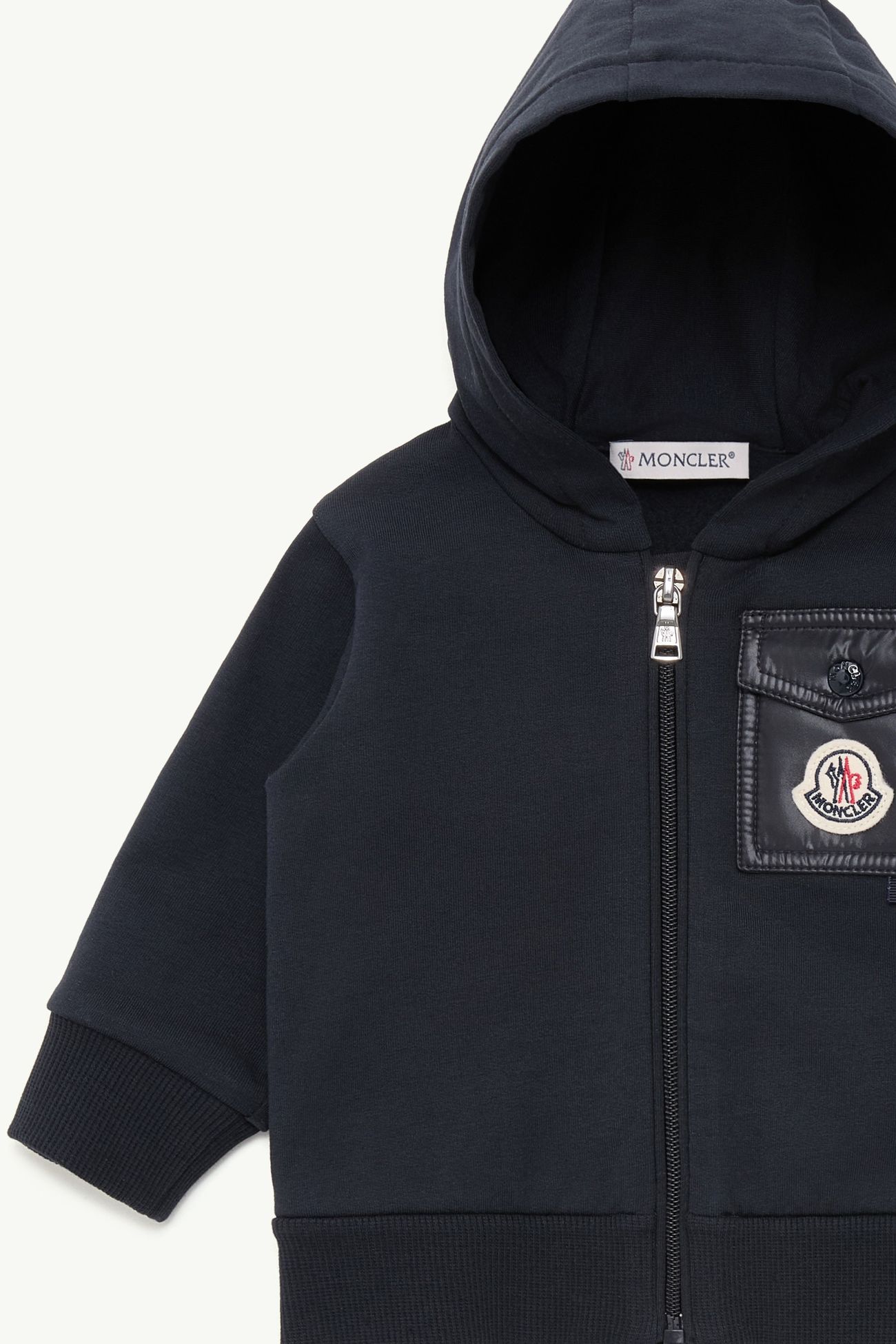 Cotton Blend Sweatsuit Set Boy Dark Blue Moncler 1