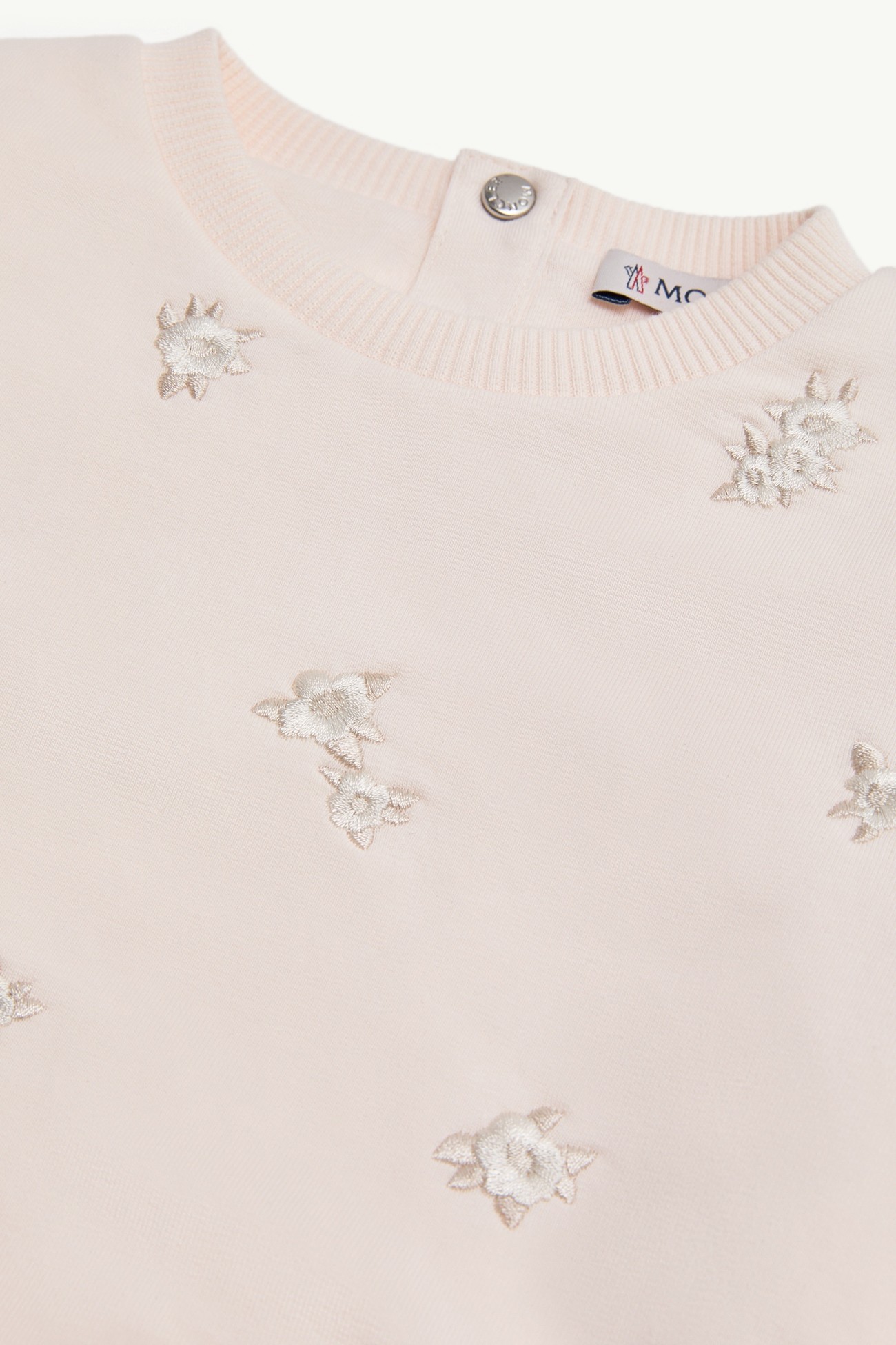 刺繡花卉棉質混紡套裝 女童 白色和粉紅色 Moncler 3