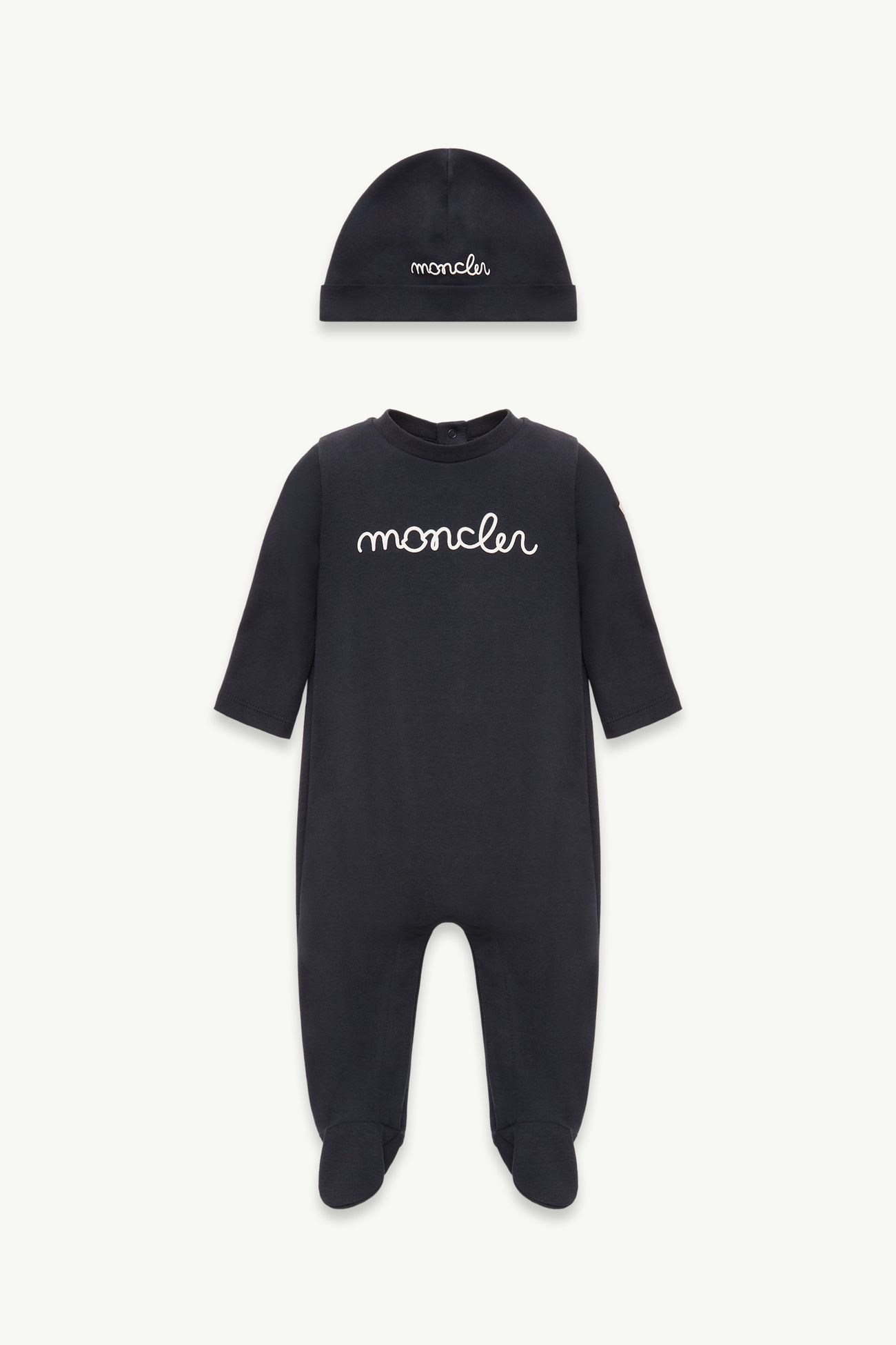 Baumwollset mit Logo Genderneutral Dunkelblau Moncler 0