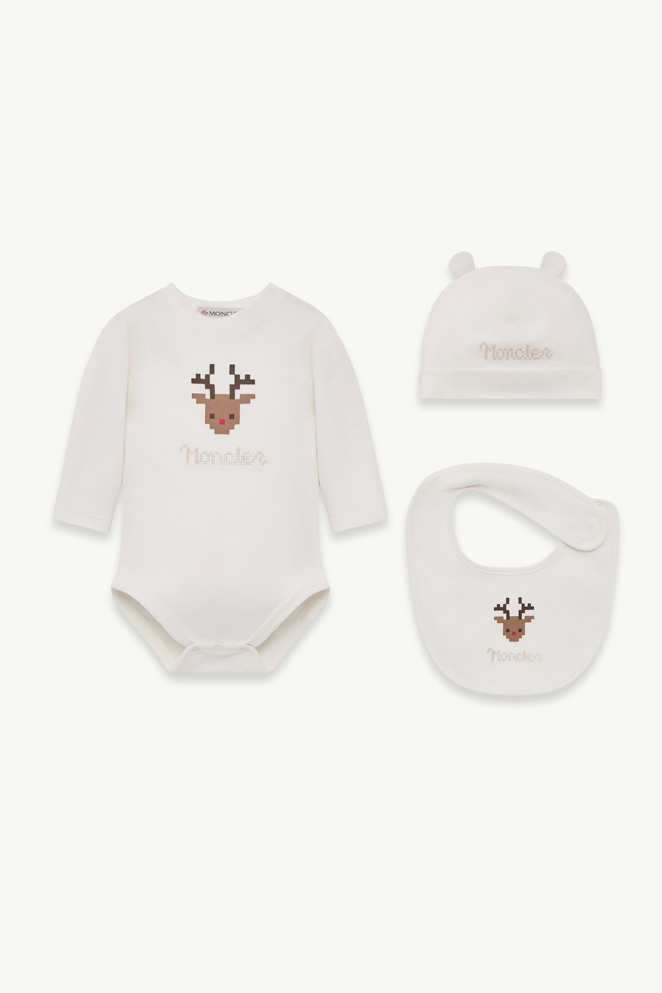 Printed Logo Cotton Set Gender Neutral White Moncler 0