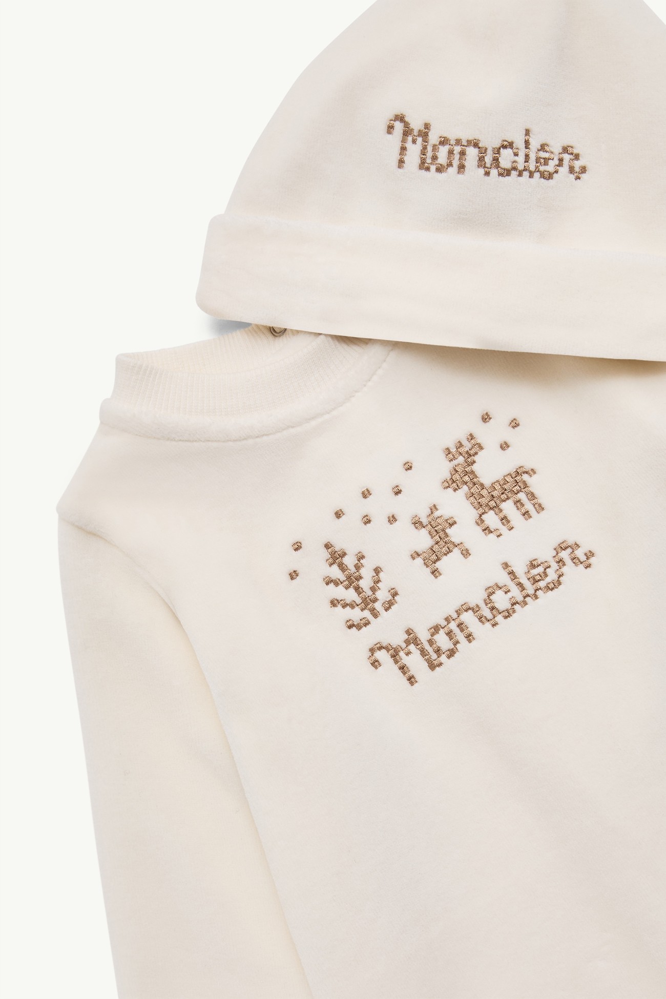 Besticktes Baumwollset mit Geschenkbox Genderneutral Hellbeige Moncler 2