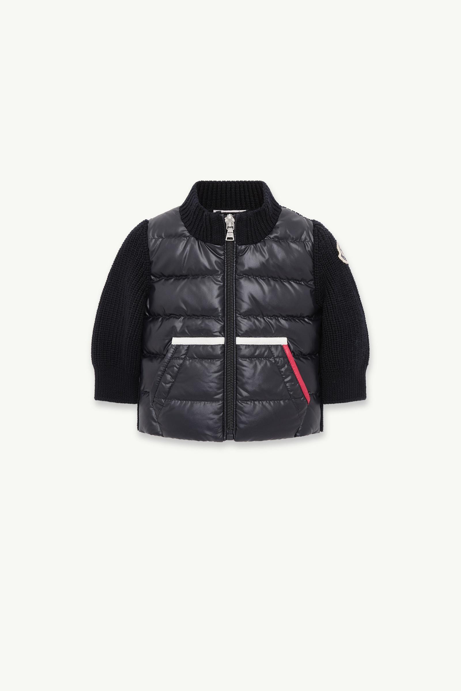 Padded Wool Zip-Up Cardigan Boy Navy Blue Moncler, 1 of 0