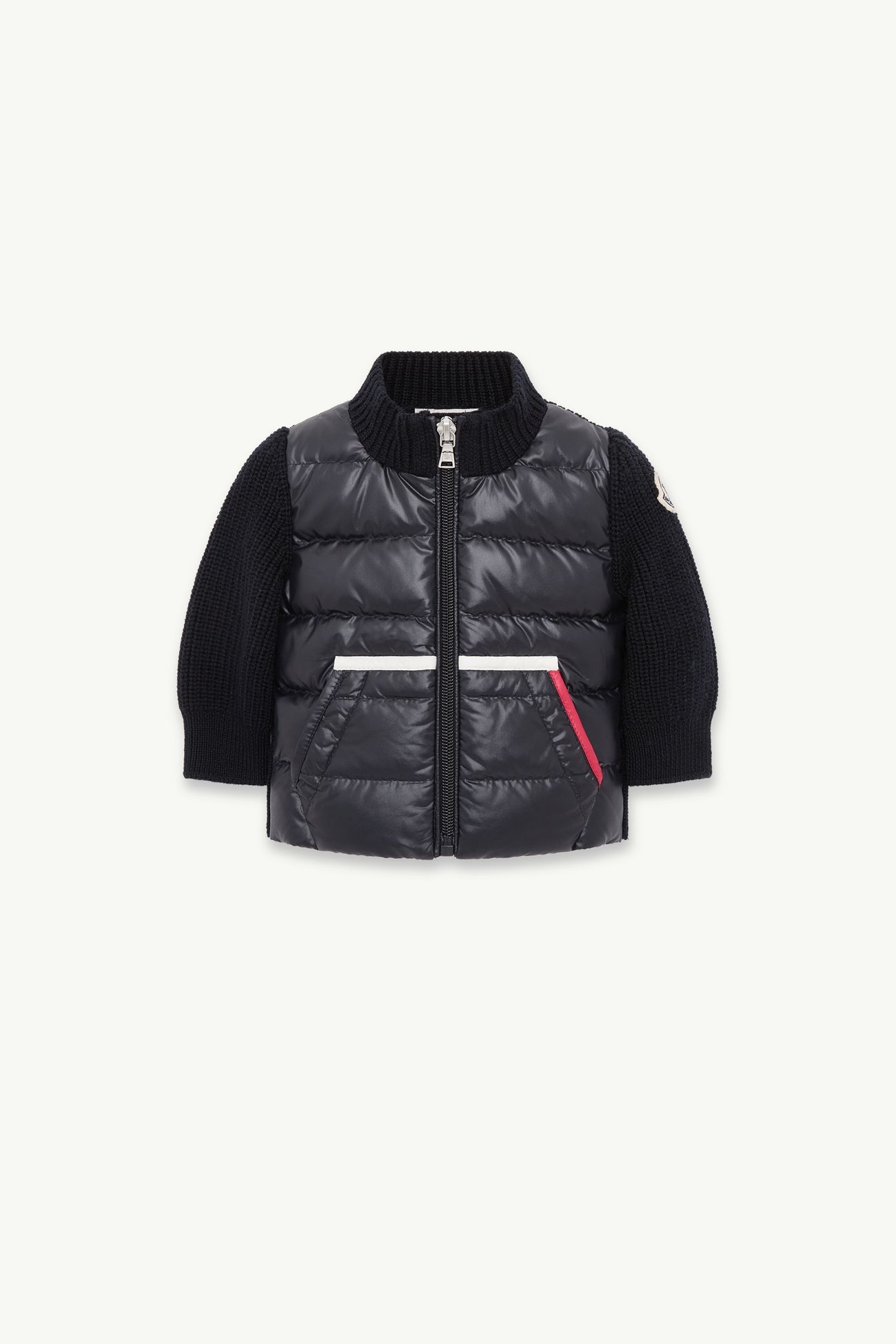 Cardigan imbottito in lana con zip Bambino Blu Navy Moncler 0
