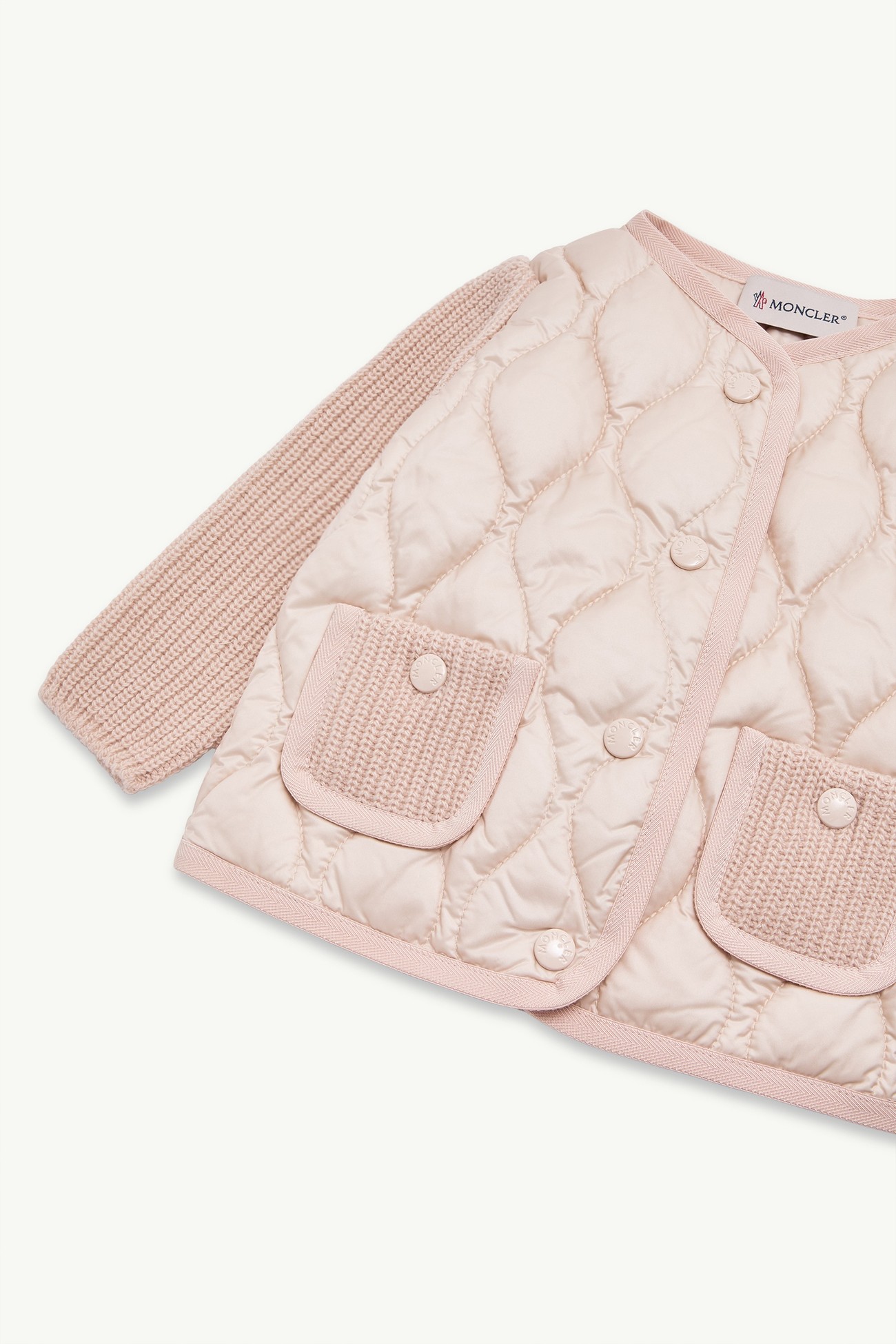 羊毛及羊絨羽絨開襟毛衣 女童 粉紅色 Moncler 1