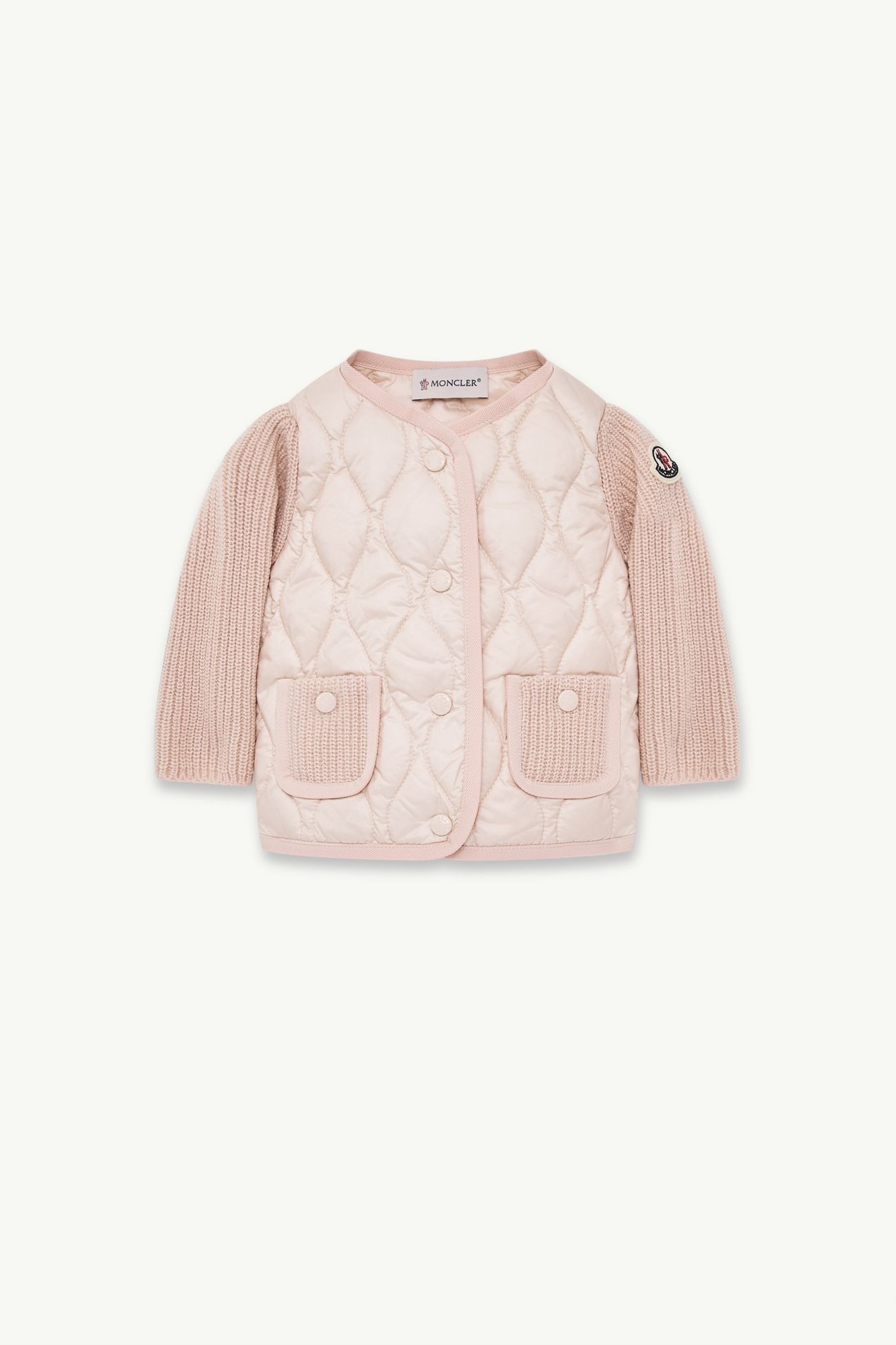 羊毛及羊絨羽絨開襟毛衣 女童 粉紅色 Moncler 0