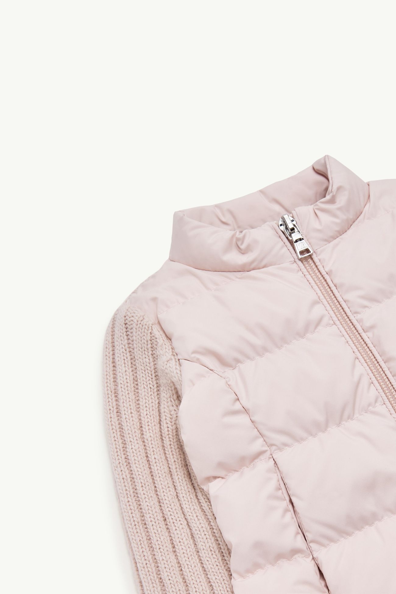 女婴加衬羊毛和山羊绒拉链开衫 女童 浅粉色 Moncler 1