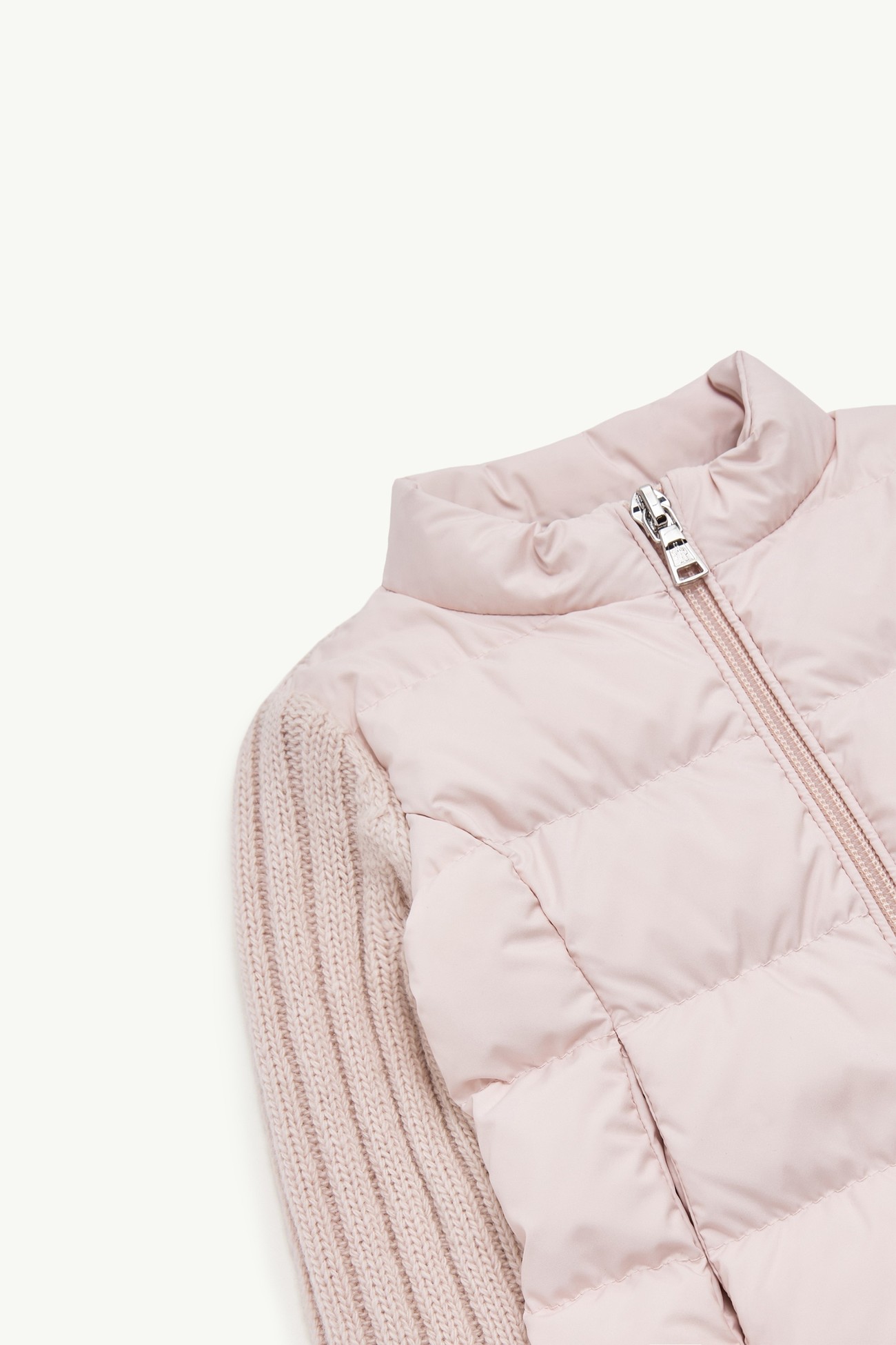 女婴加衬羊毛和山羊绒拉链开衫 女童 浅粉色 Moncler 1