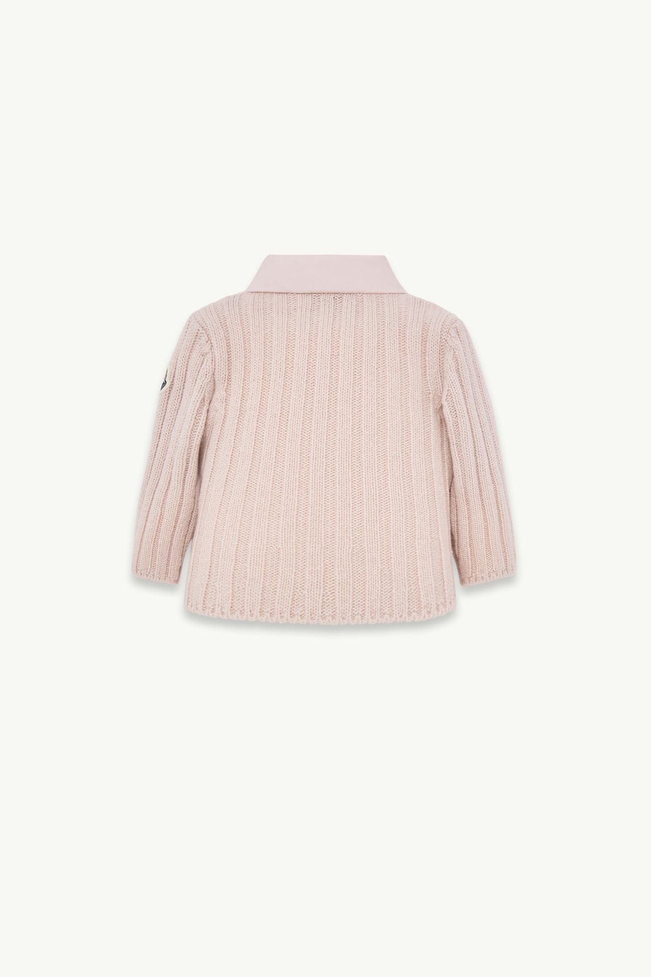 夾層羊毛和羊絨拉鏈開襟毛衣 女童 淺粉紅色 Moncler 2