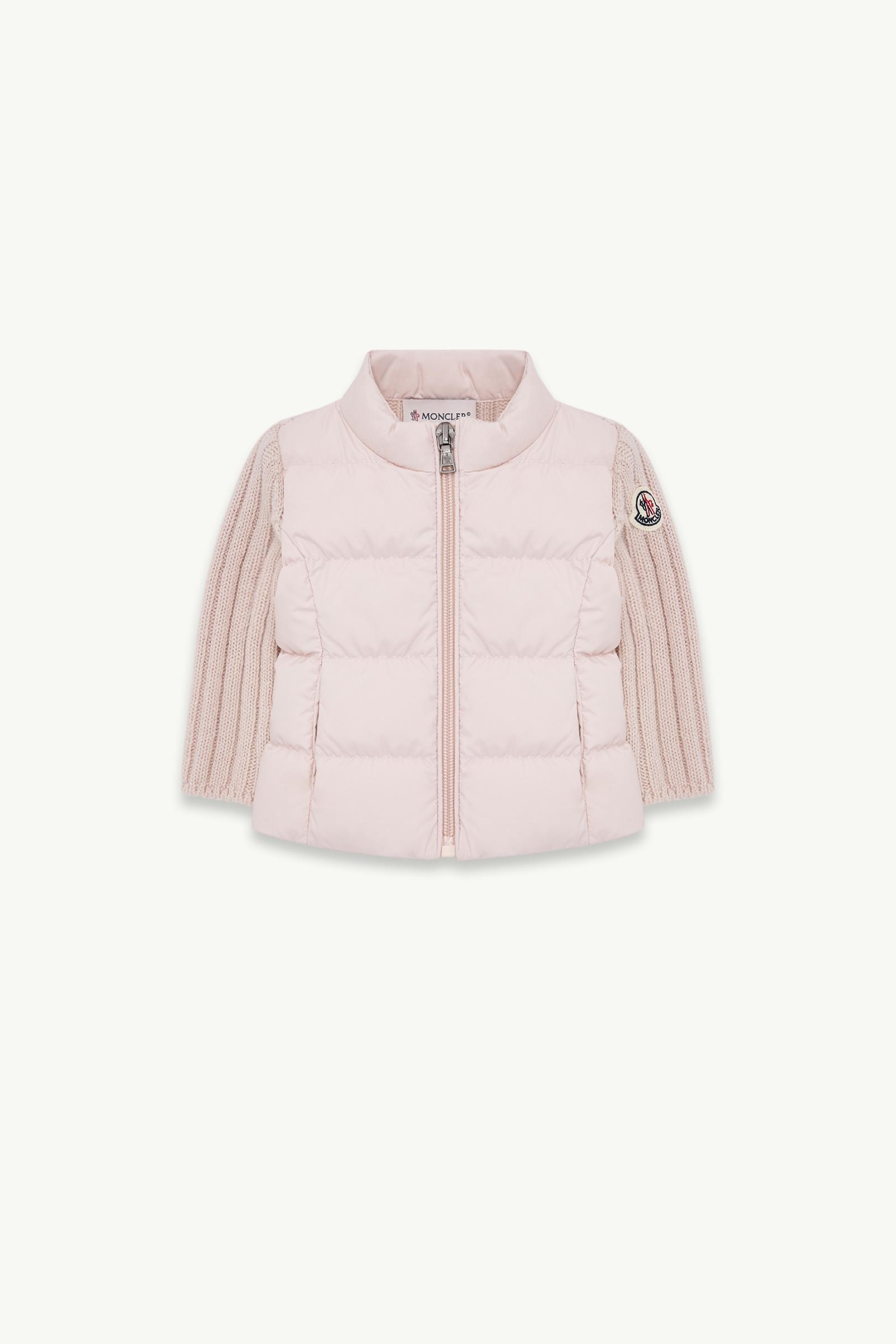 Padded Wool & Cashmere Zip-Up Cardigan Girl Light Pink Moncler, 1 of 0