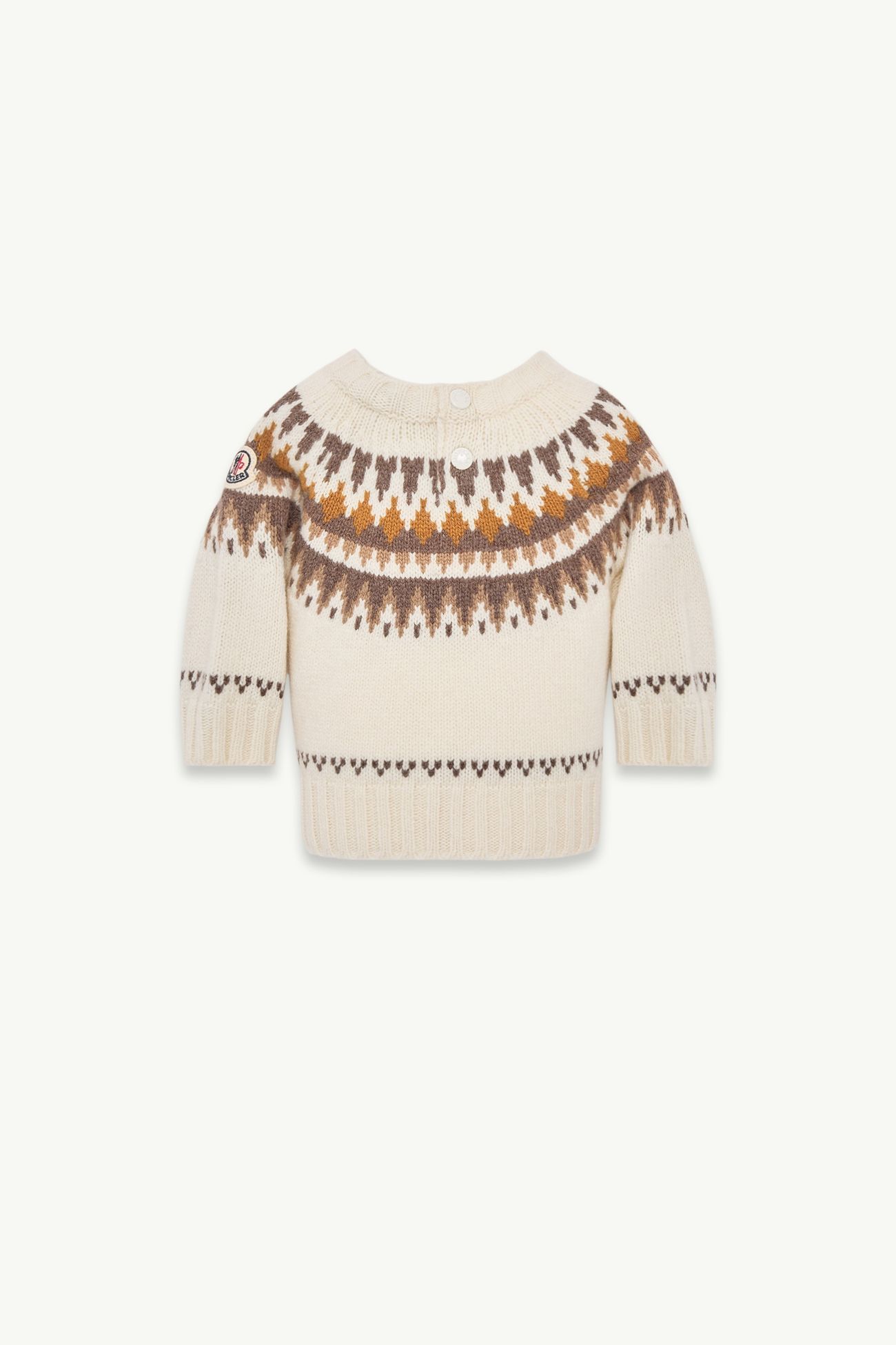 Geometric Jacquard Wool & Cashmere Blend Sweater Boy White Moncler 2