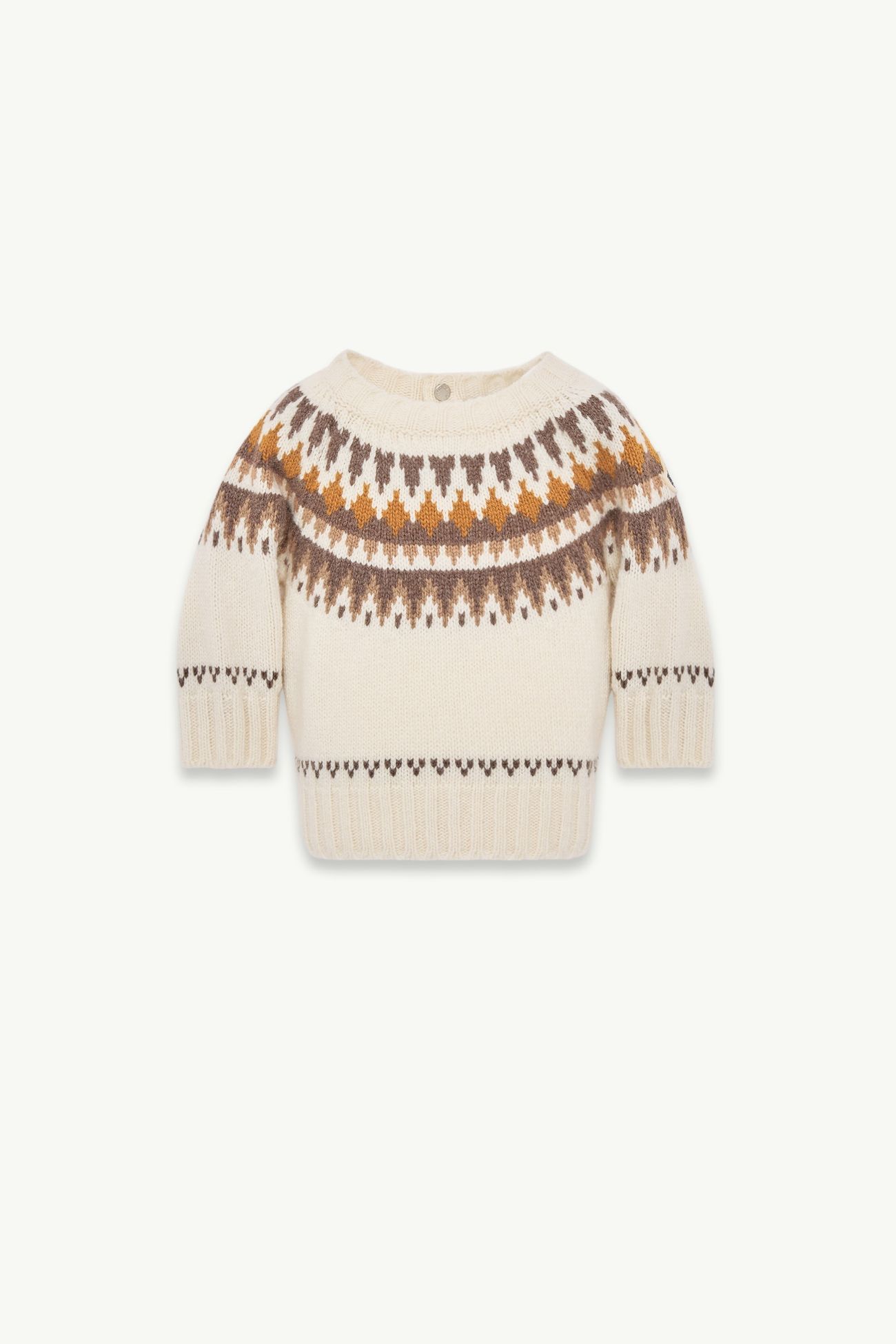 Geometric Jacquard Wool & Cashmere Blend Jumper Boy White Moncler 0