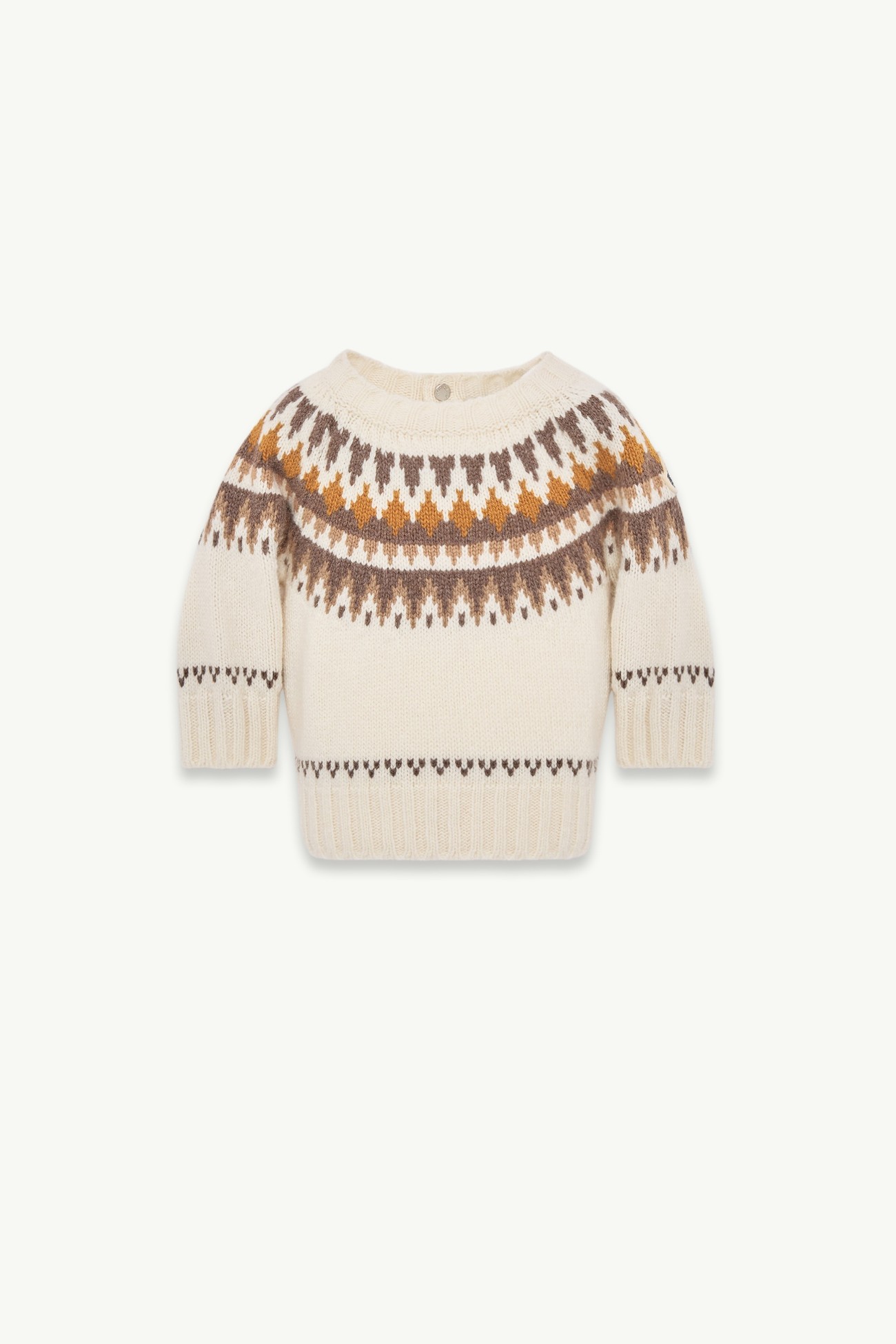 Pullover aus einer Woll-Kaschmir-Mischung mit Jacquardmuster Jungen Weiß Moncler 0