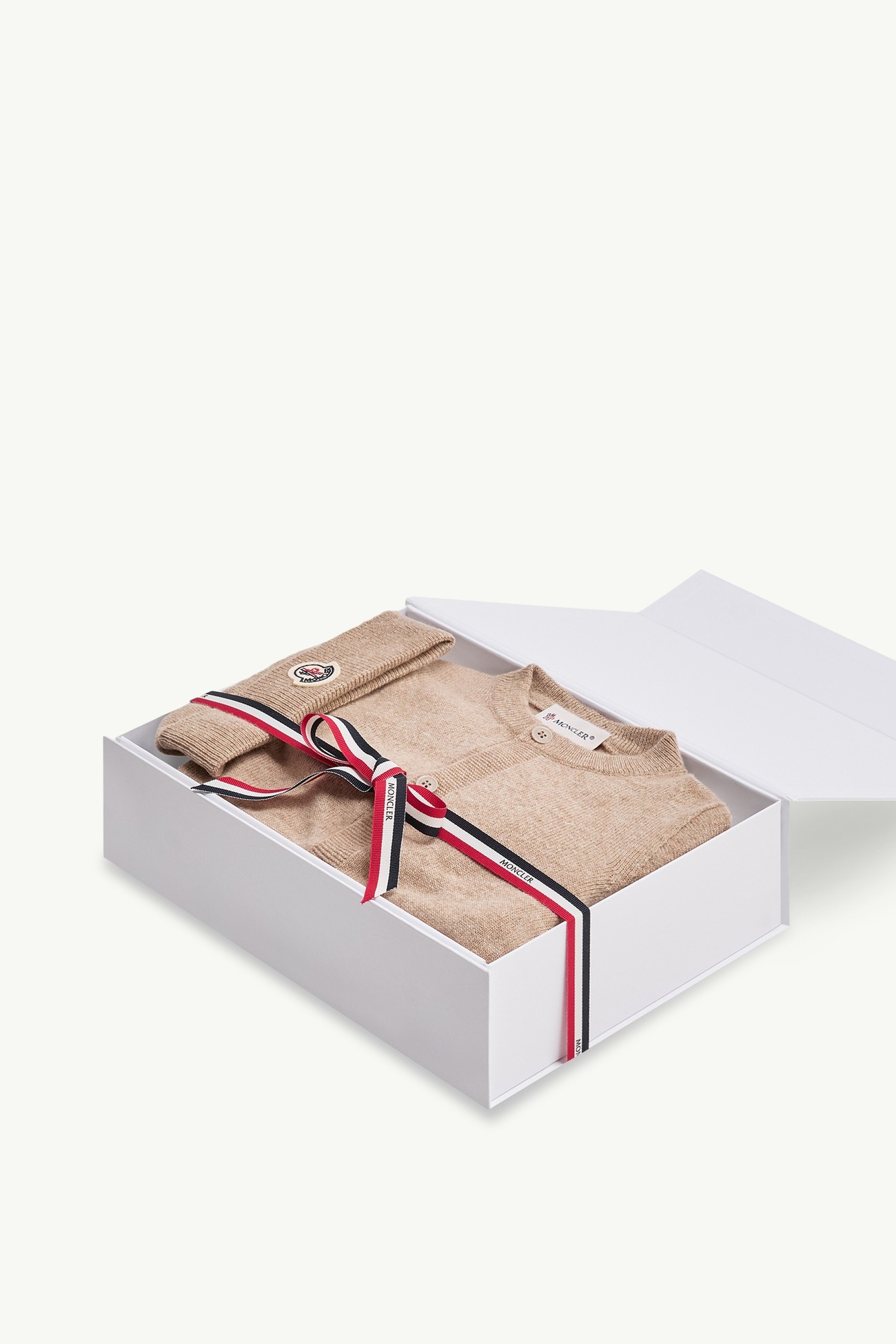 Embroidered Logo Wool Set Gender Neutral Beige Moncler 1