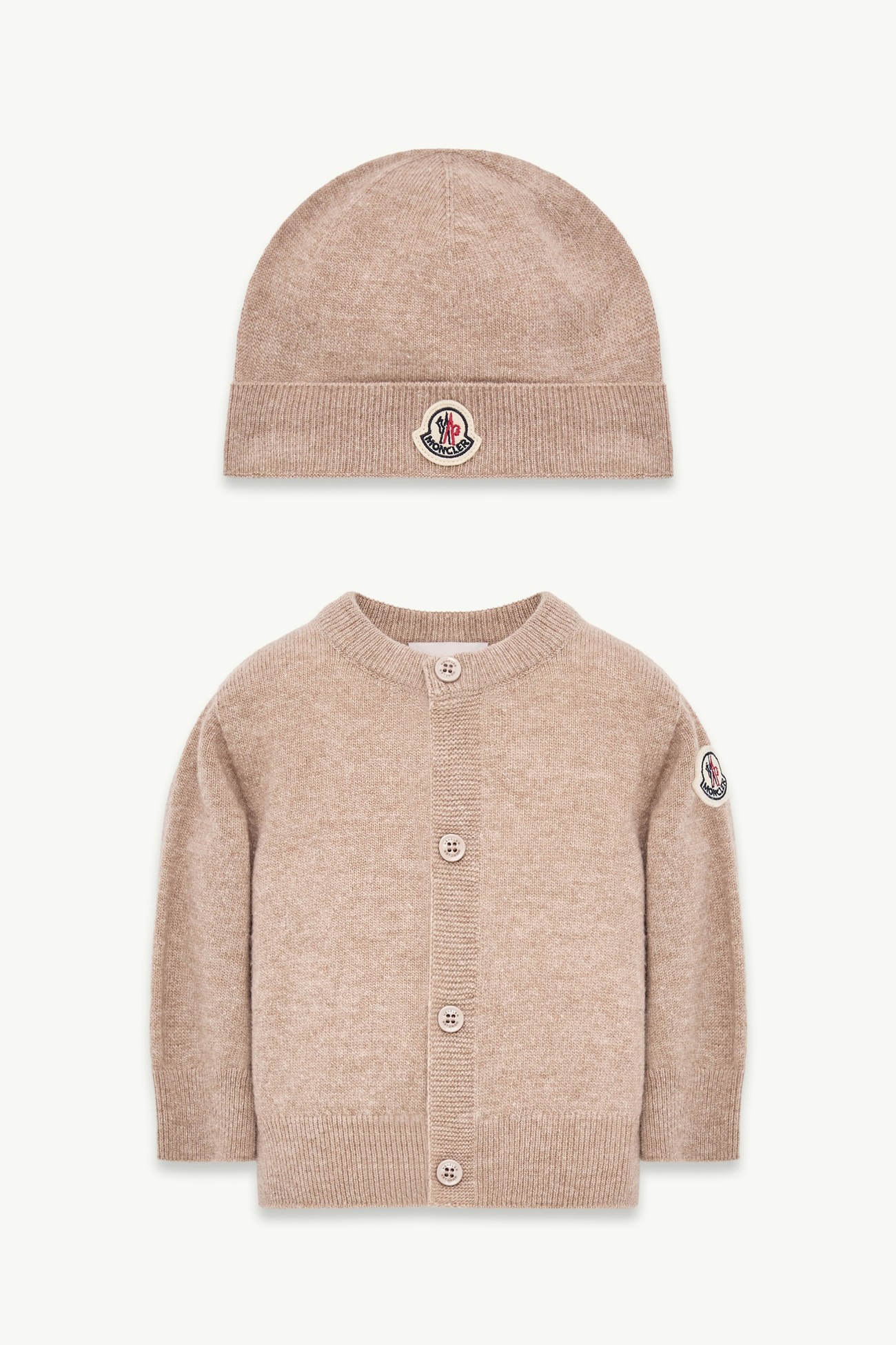 Conjunto de lana con logotipo bordado De Género Neutro Beige Moncler 0