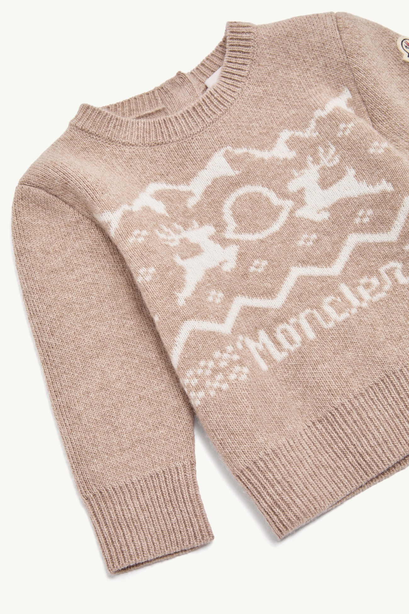 小鹿圖案羊毛羊絨套裝，禮盒包裝 中性 米色 Moncler 2