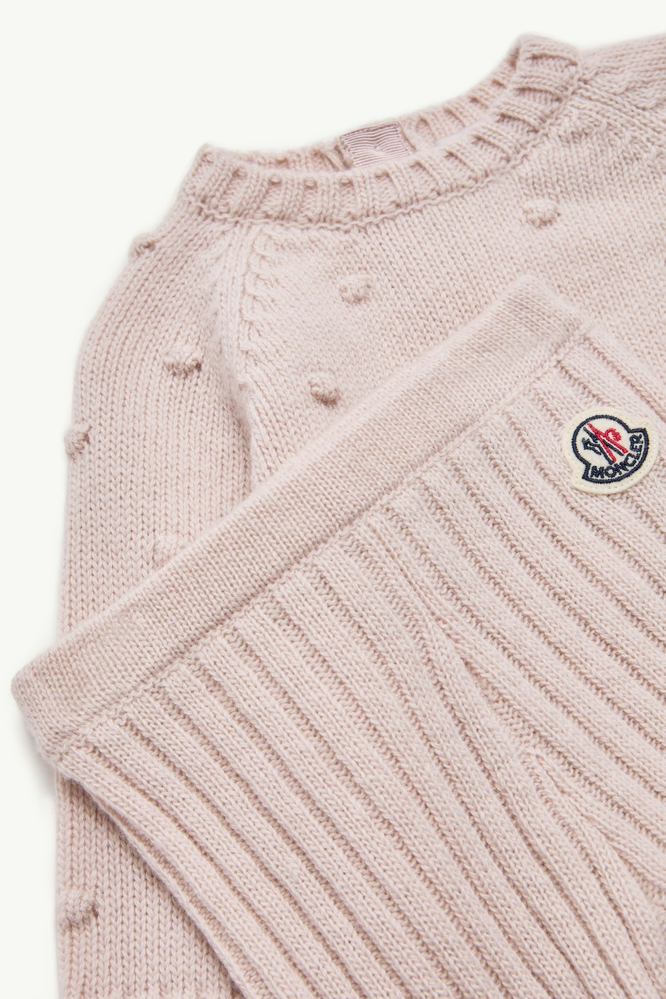 羊毛羊絨混紡套裝 女童 淺粉紅色 Moncler 1