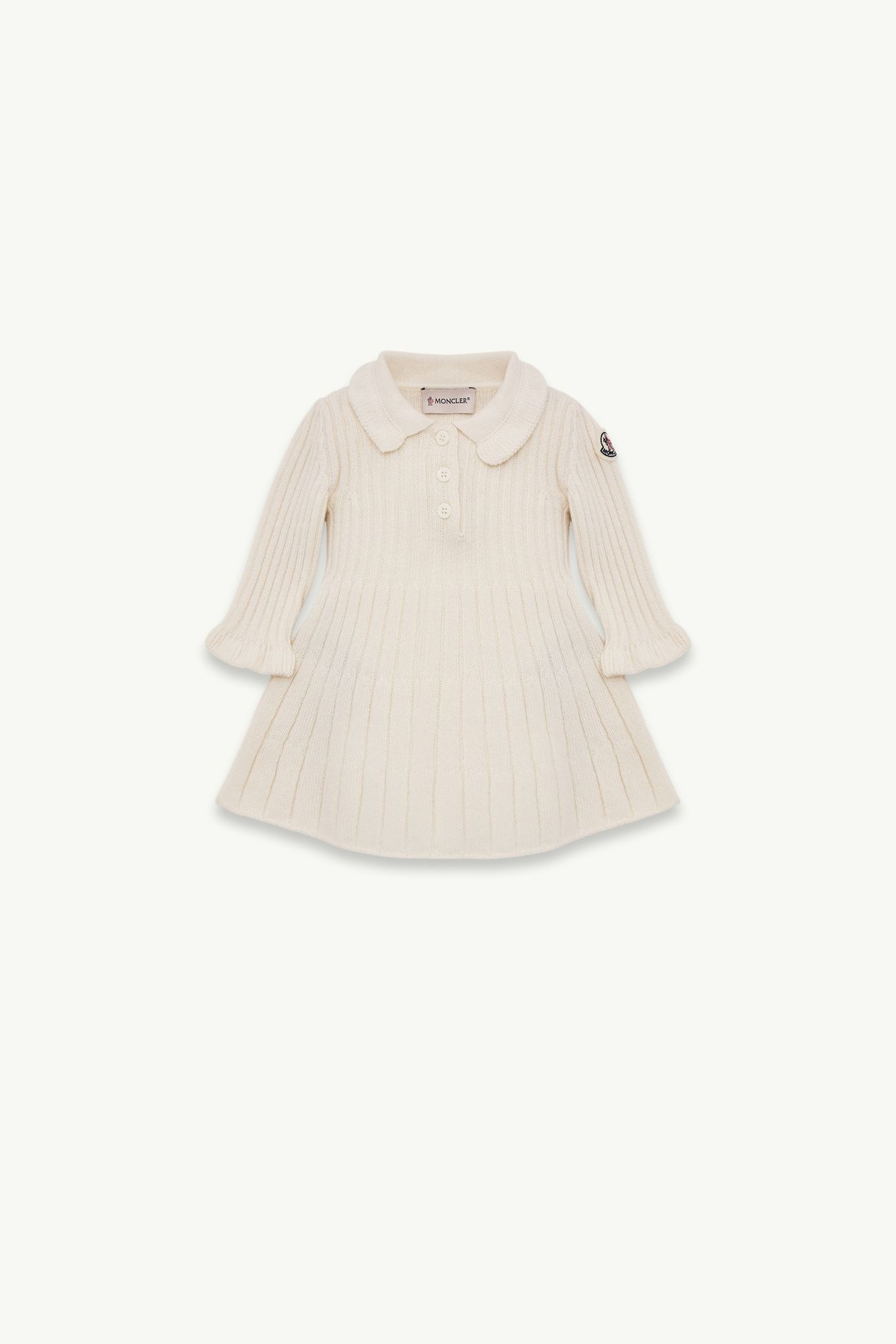 Kleid aus Wolle Mädchen Weiß-Elfenbein Moncler 0
