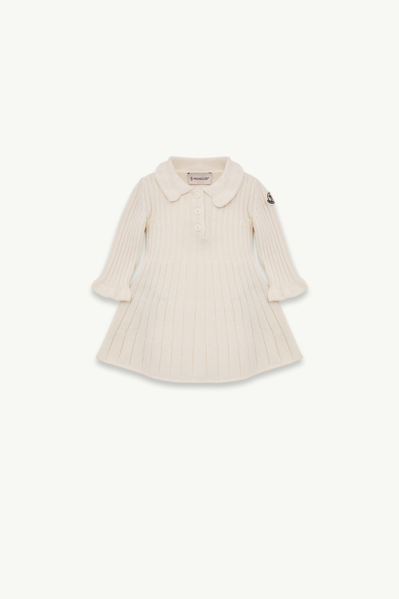 Wool Dress Girl White Ivory Moncler 0