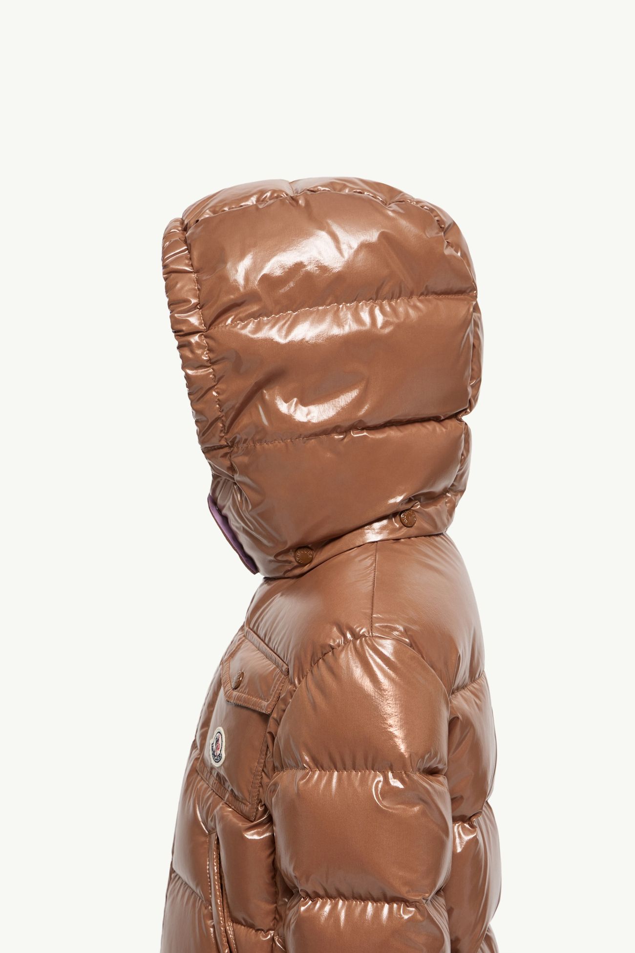 New Andro Hooded Down Jacket Girl Beige & Purple Moncler 2