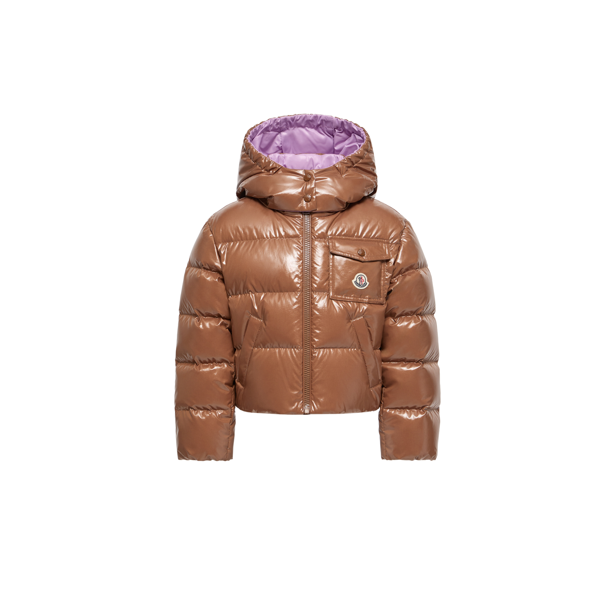 Moncler  New Andro Hooded Down Jacket for Girls in Beige, Size: 12Y