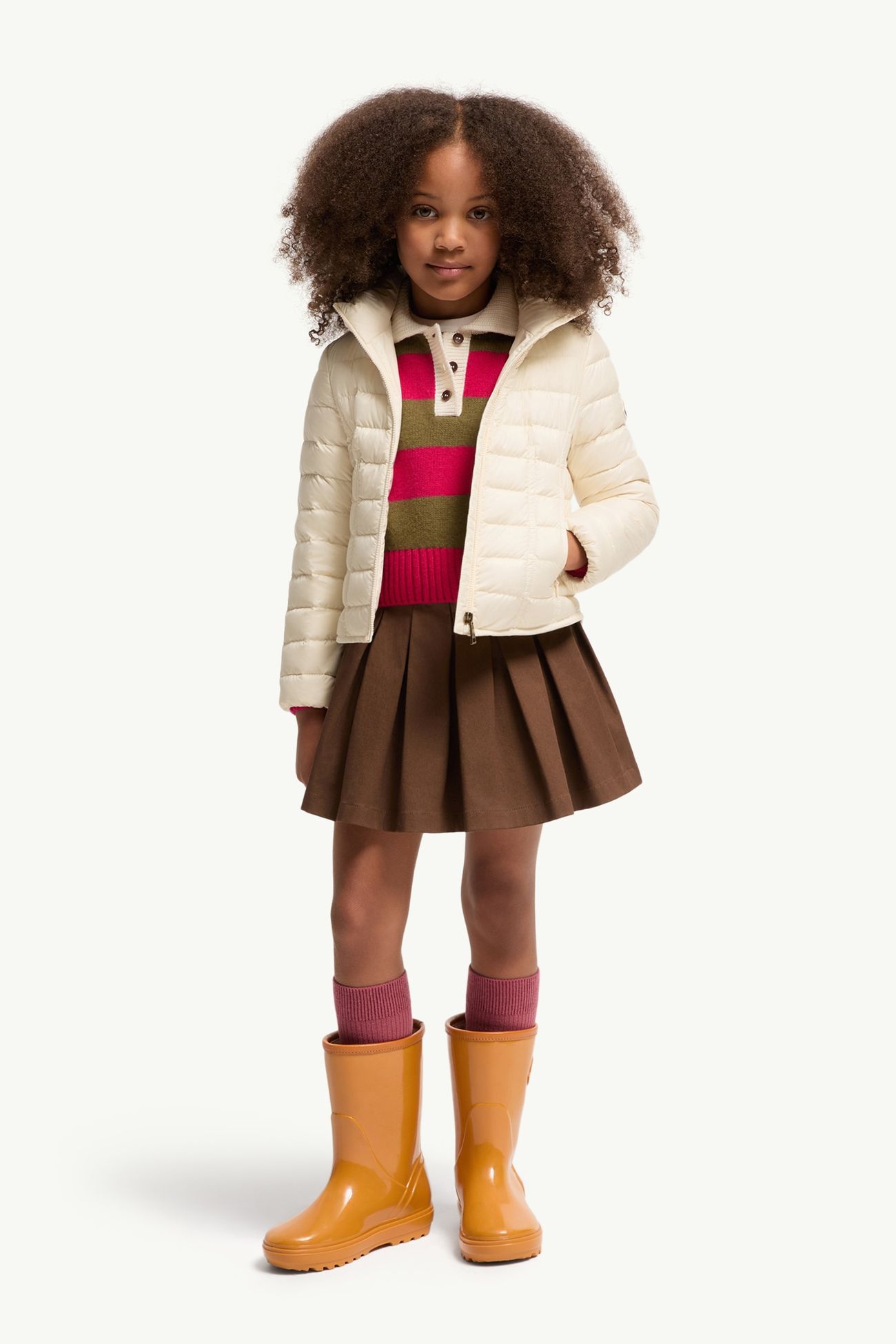 Kaia Down Jacket Girl White Ivory Moncler 1