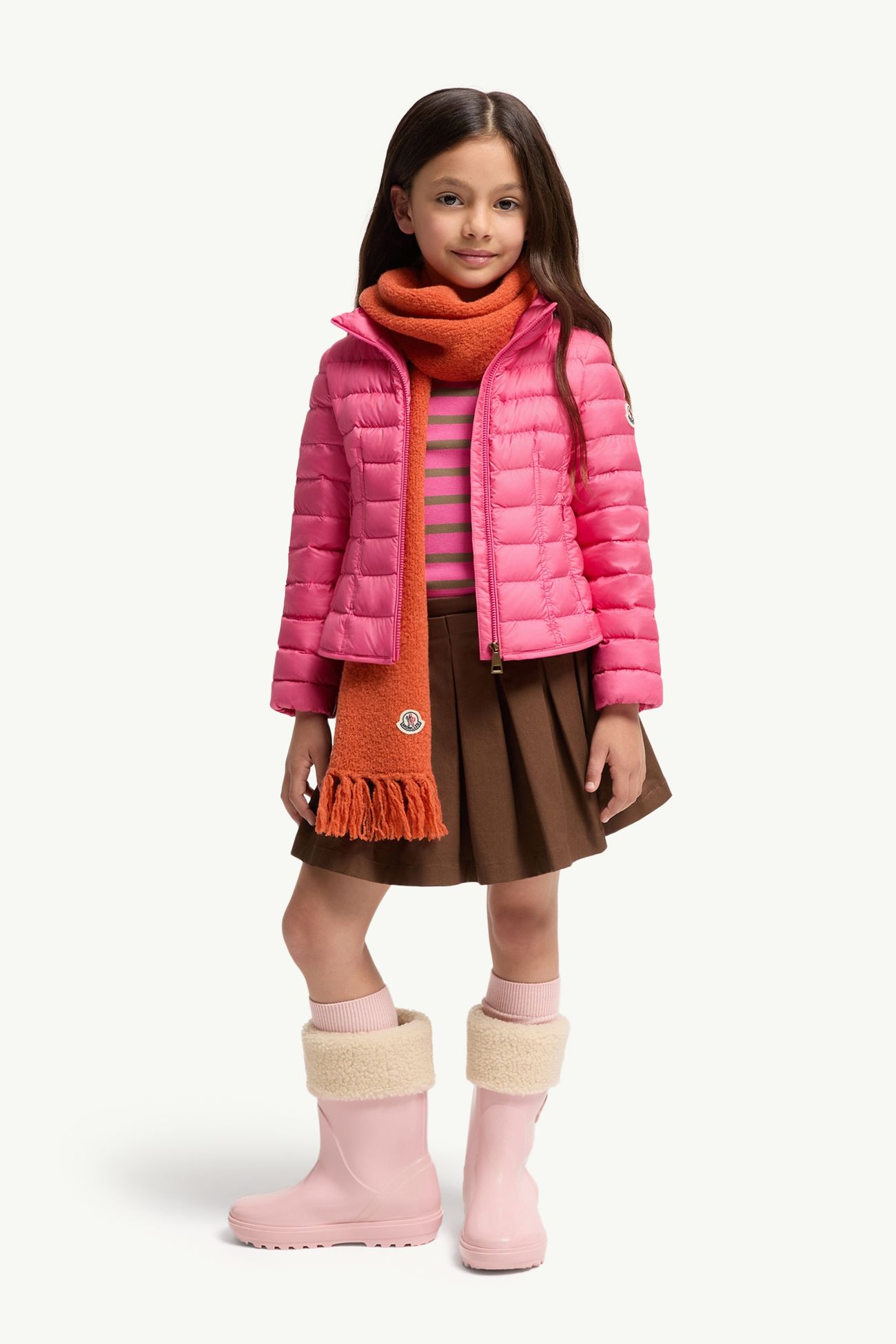 Piumino Kaia Bambina Rosa Brillante Moncler 1