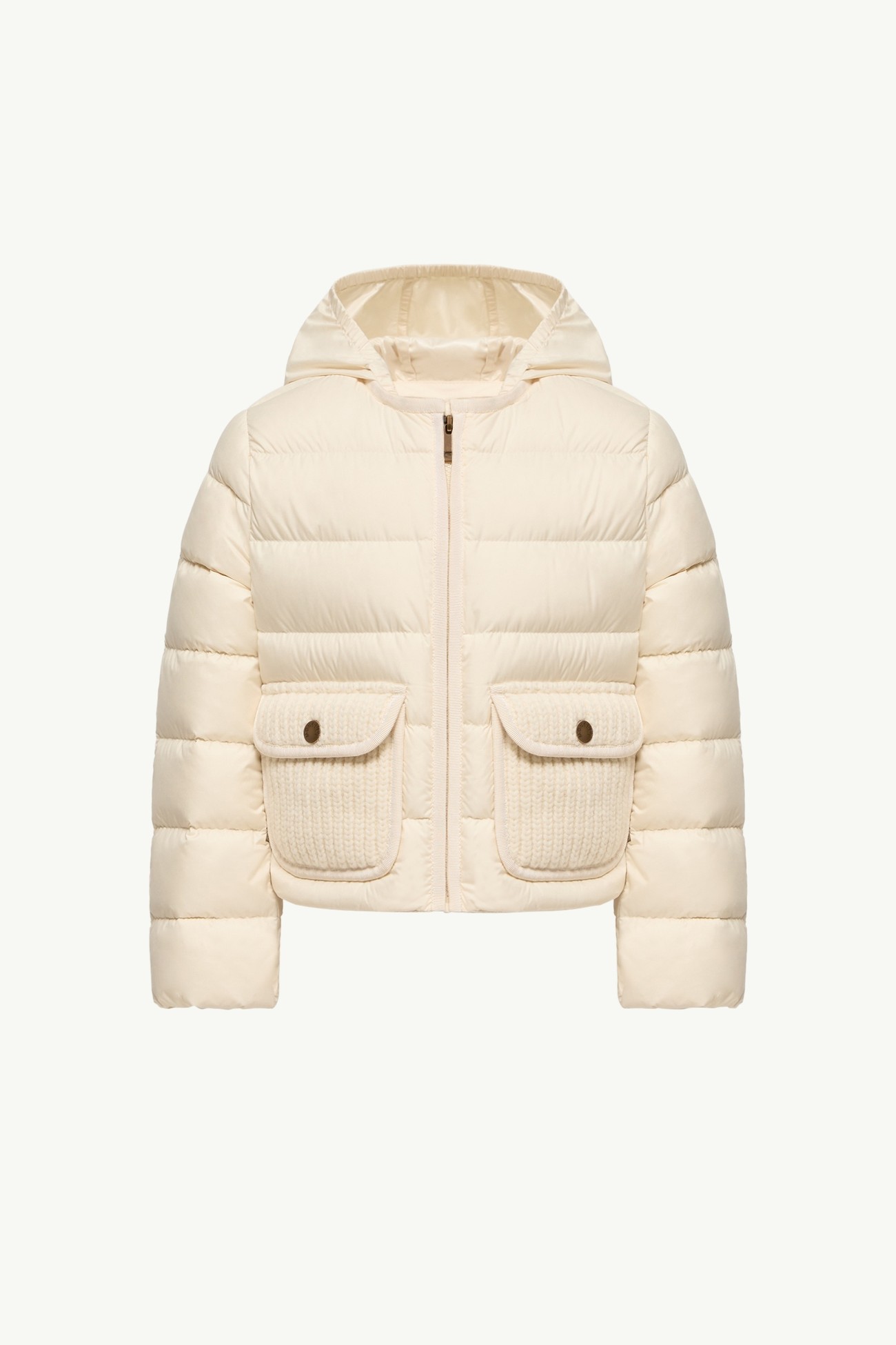 Amara Hooded Down Jacket Girl White Ivory Moncler 0