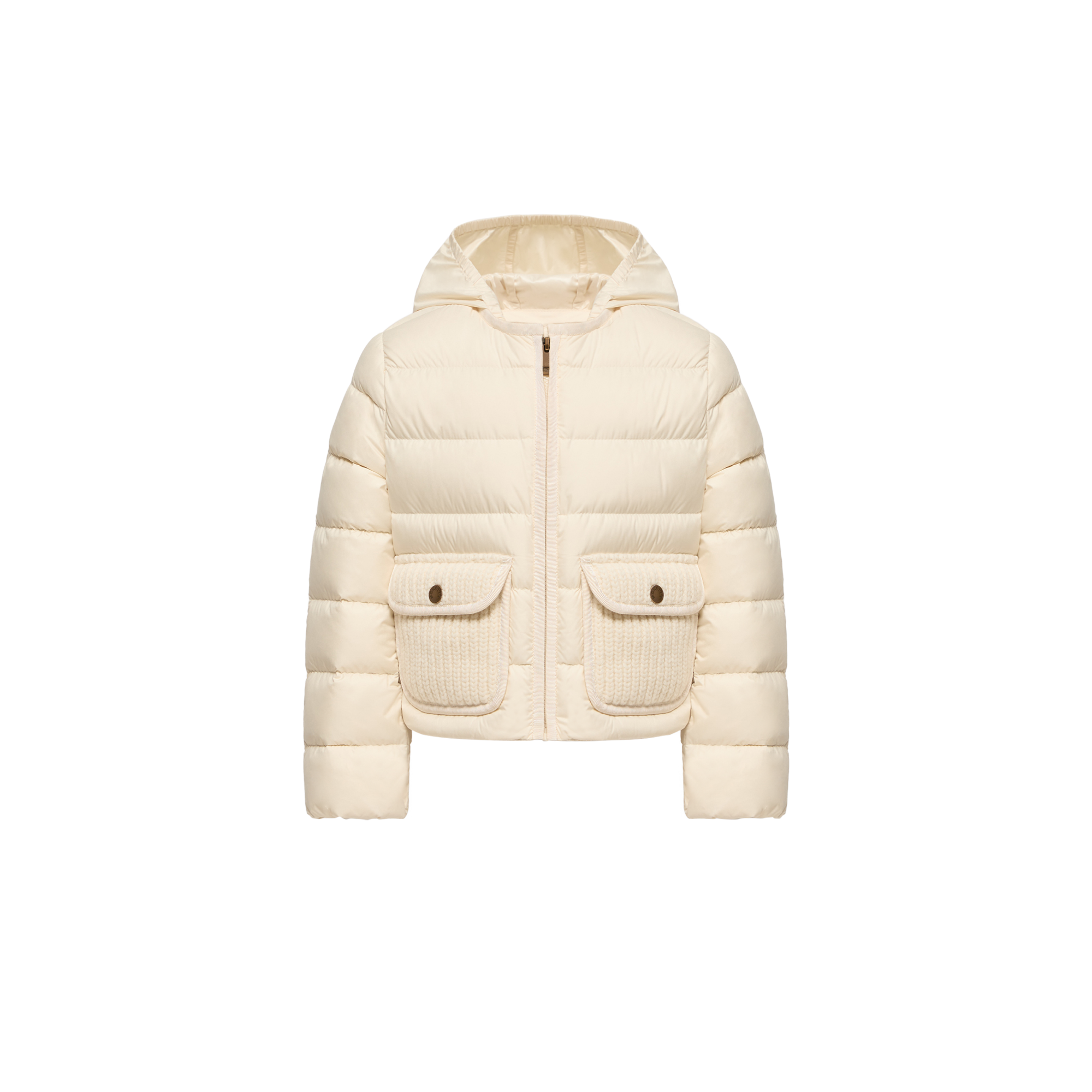 Moncler  Amara Hooded Down Jacket for Girls in White, Size: 14Y