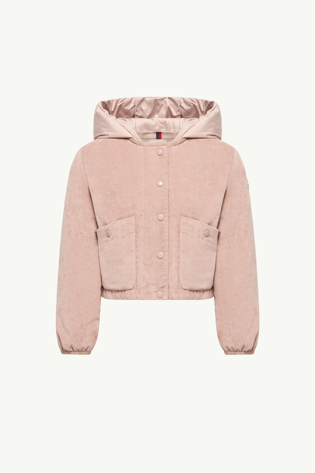 Piumino Quinley in velluto a costine Bambina Rosa Moncler 0