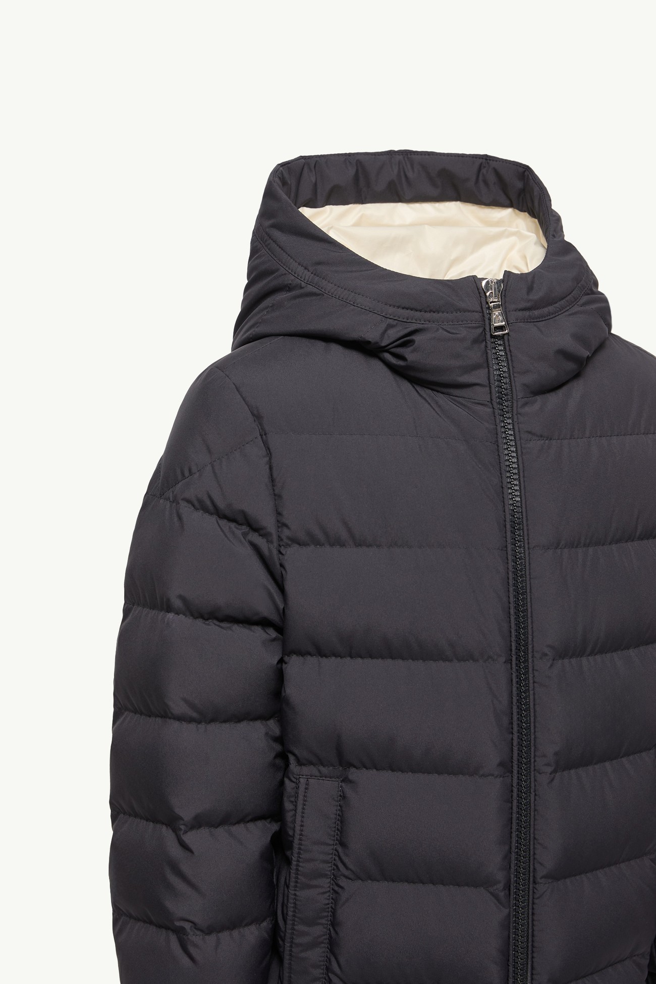Brannock Hooded Short Parka Boy Navy Blue Moncler 5