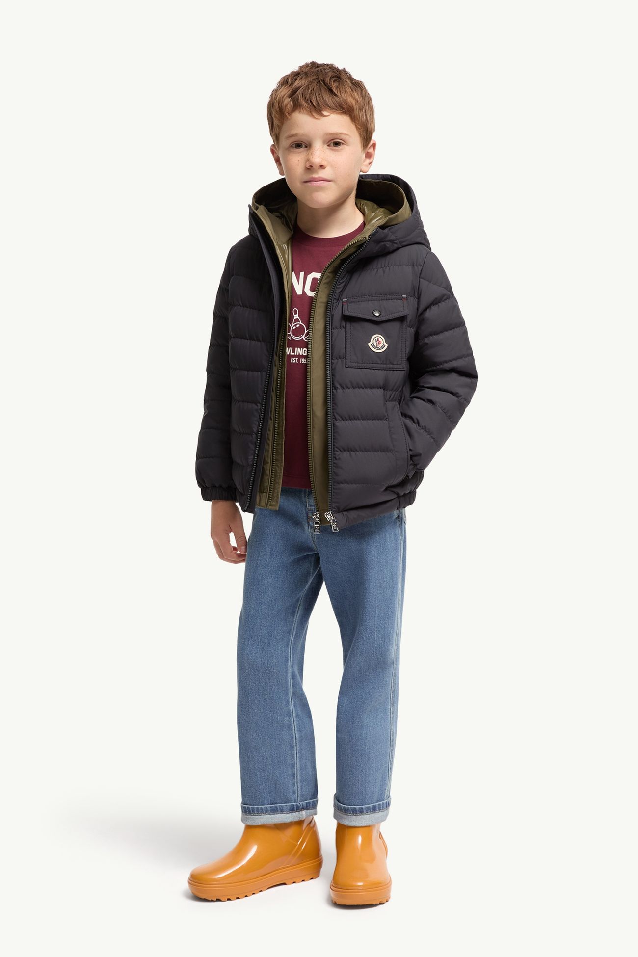 Plumífero con capucha Quillon Niño Azul marino Moncler 1