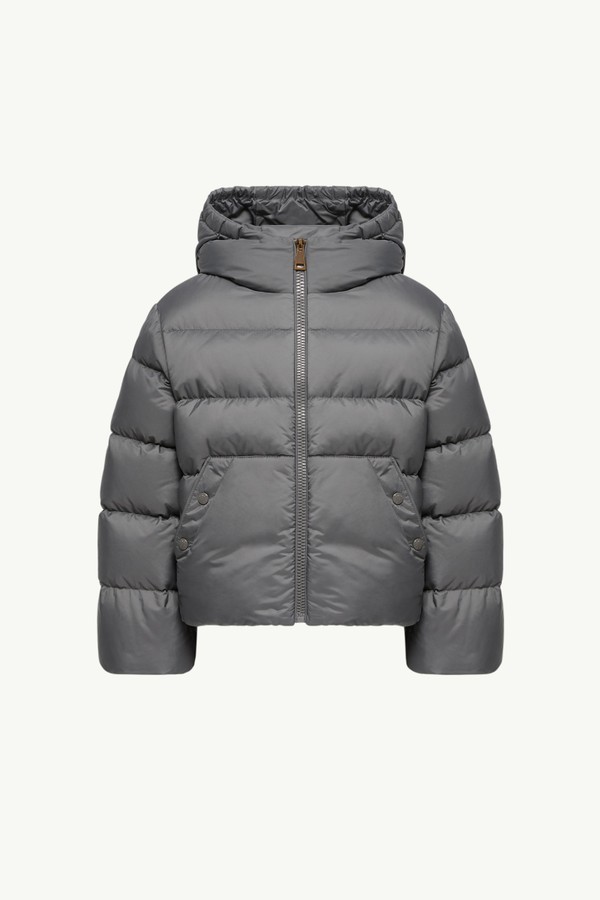 Xhante Water-Repellent Short Down Jacket Girl Dark Grey Moncler 0