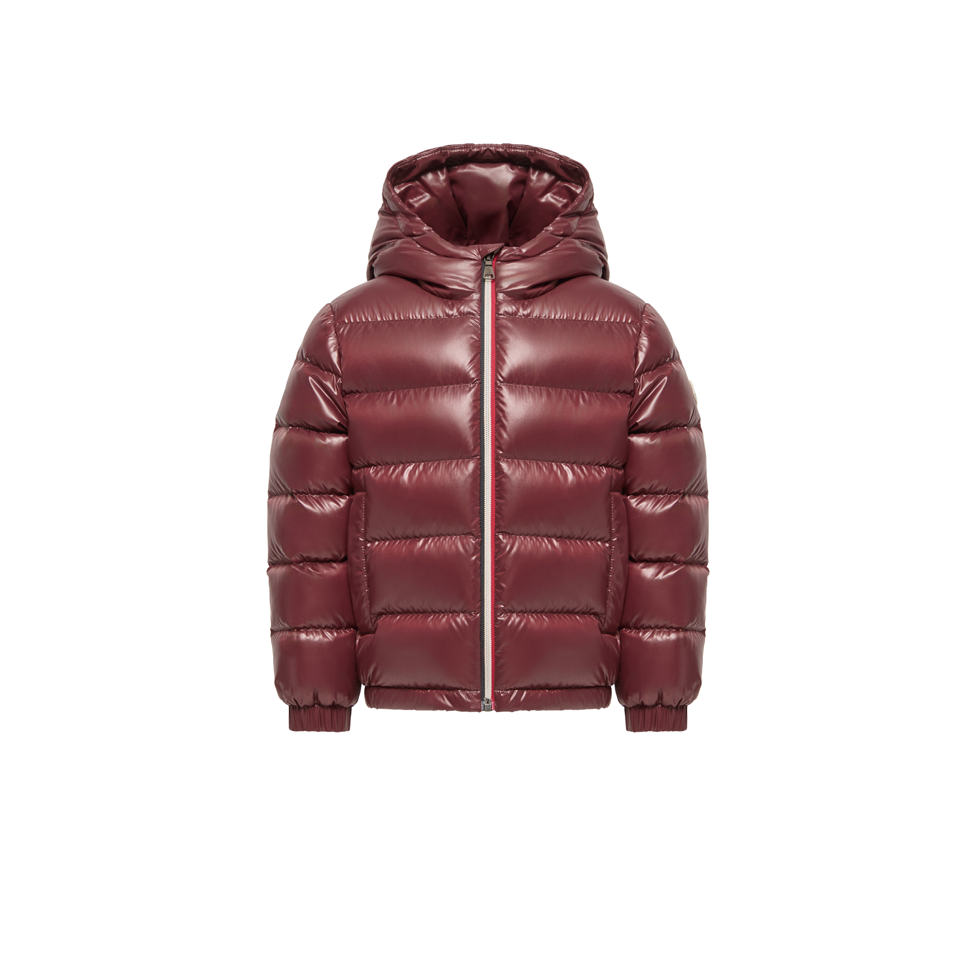 Moncler  New Aubert Hooded Down Jacket for Boys in Red, Size: 6Y