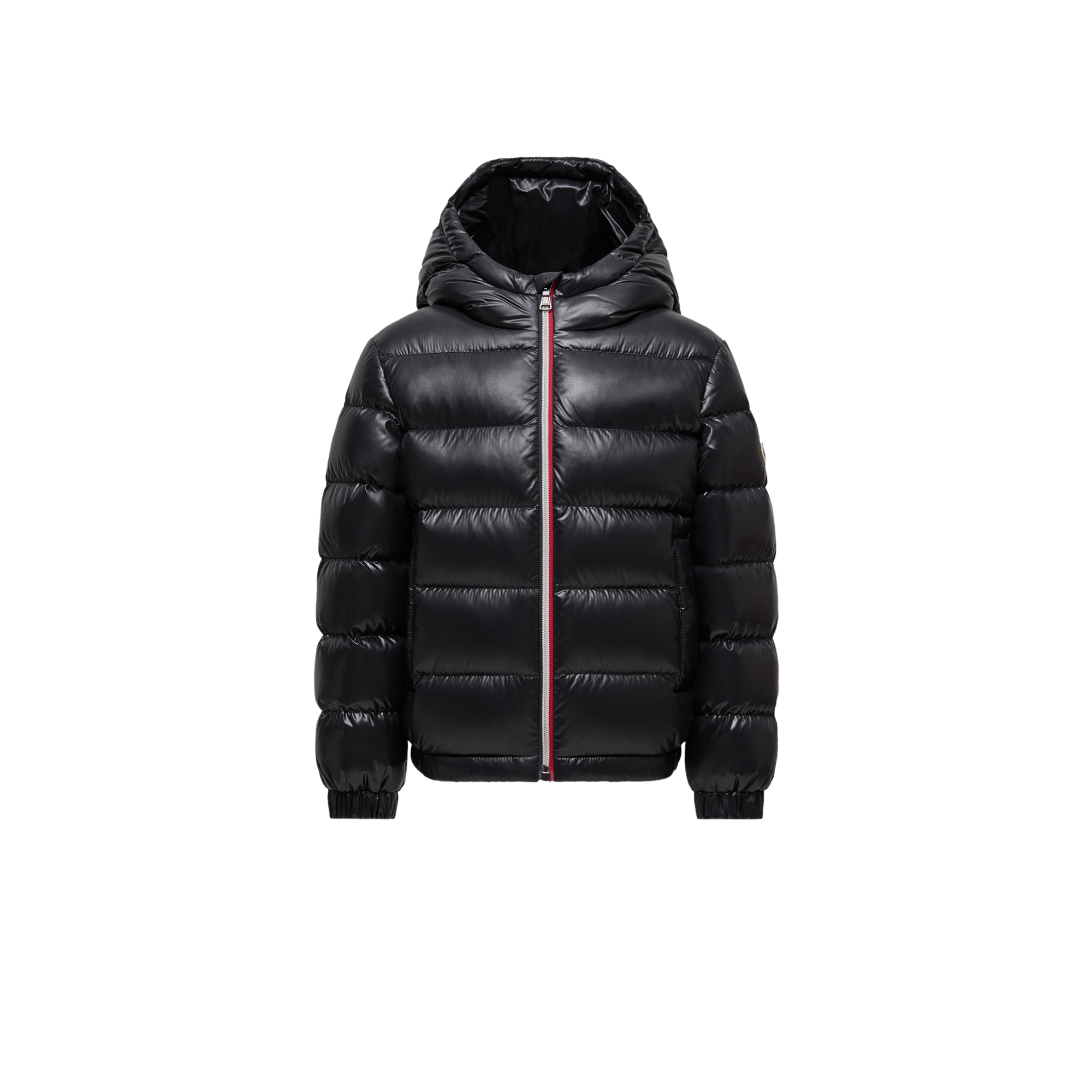 Moncler  New Aubert Hooded Down Jacket for Boys in Black, Size: 6Y