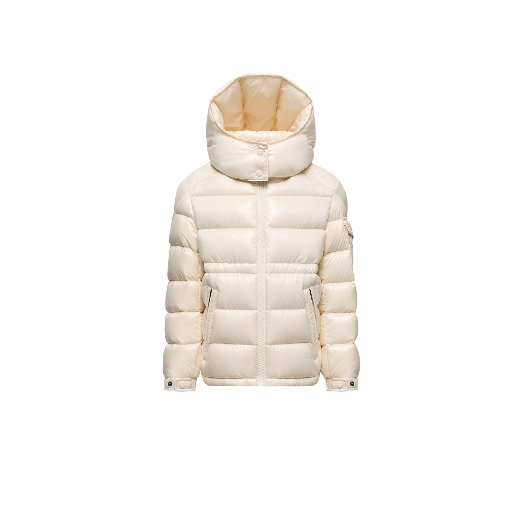 Moncler  Maire Hooded Down Jacket for Girls in White, Size: 6Y