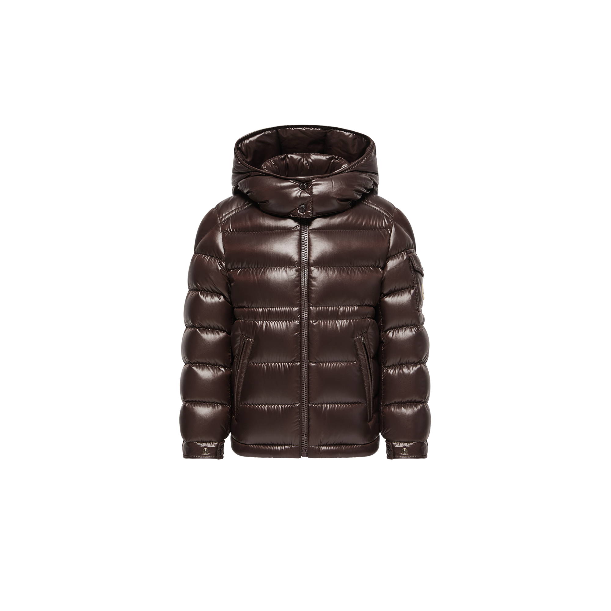 Moncler  Maire Hooded Down Jacket for Girls in Brown, Size: 4Y