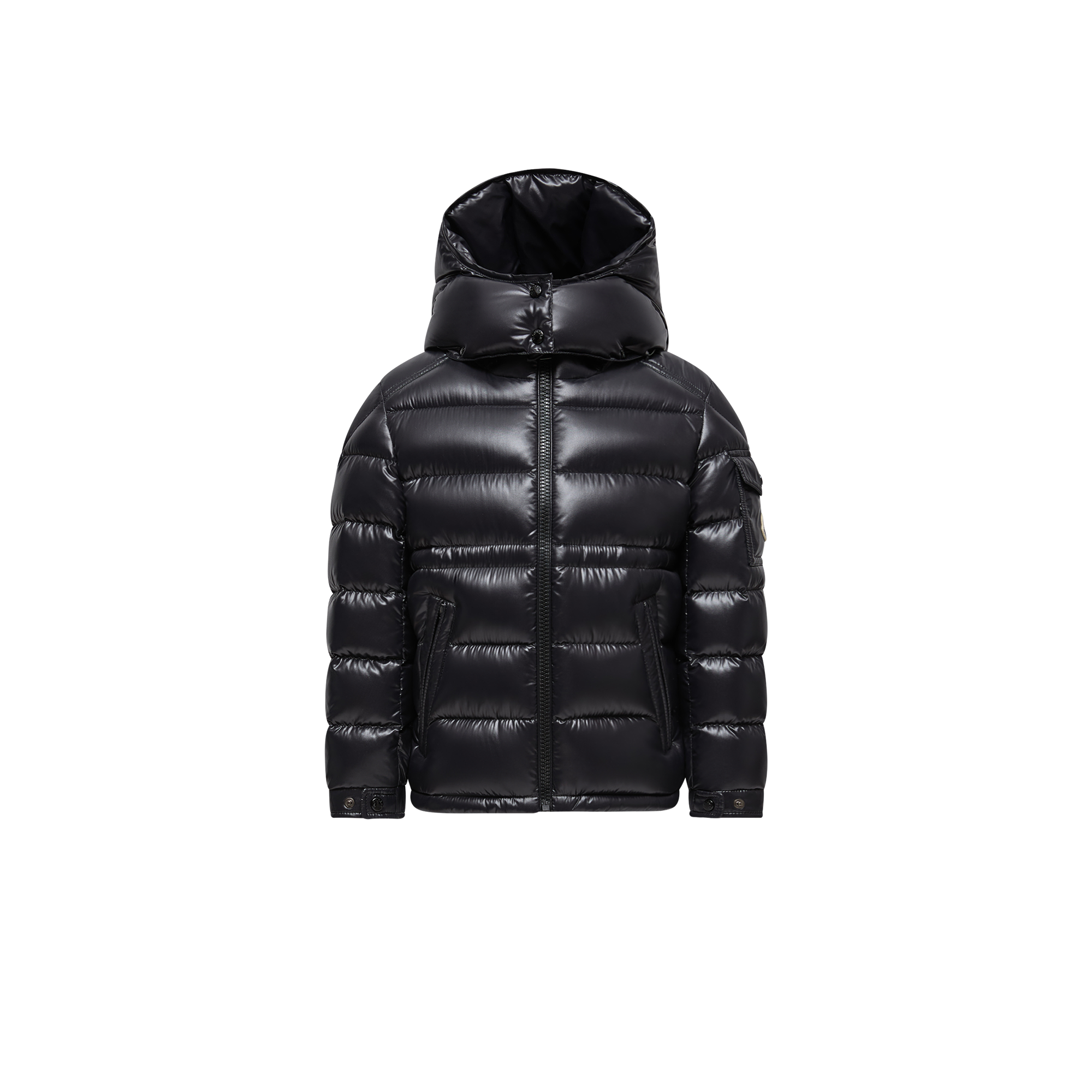 Moncler  Maire Hooded Down Jacket for Girls in Black, Size: 6Y