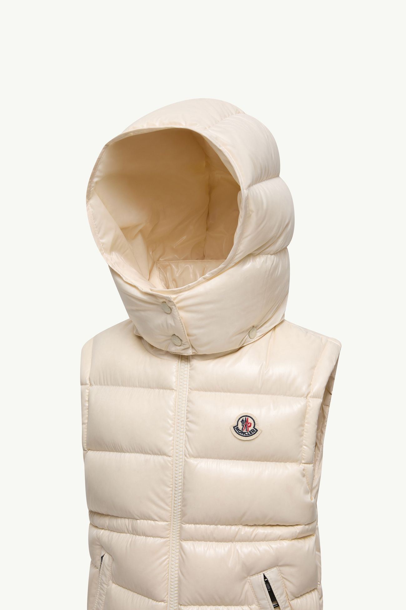 Ania Hooded Down Gilet Girl White Moncler 1