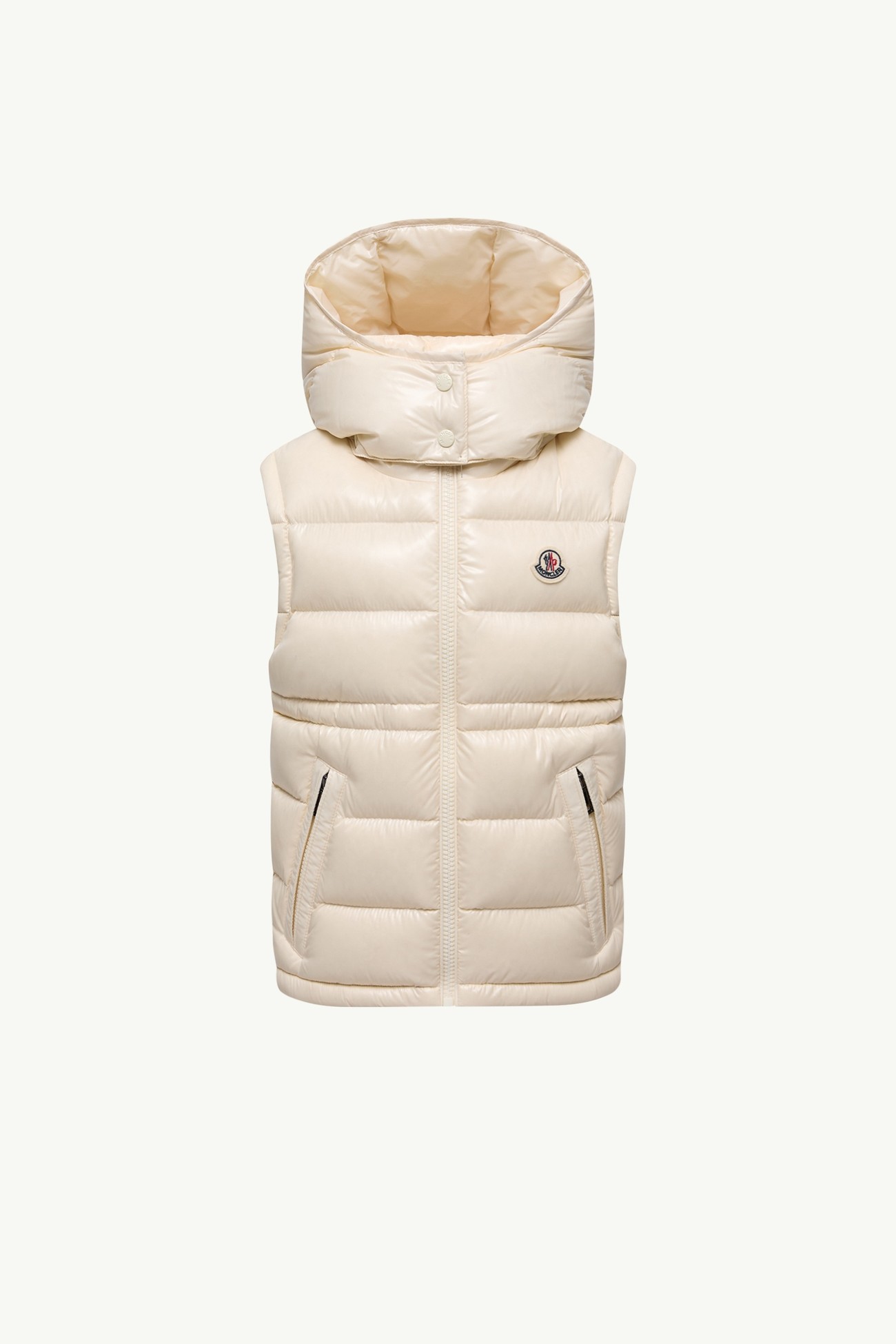 Ania Hooded Down Gilet Girl White Moncler 0